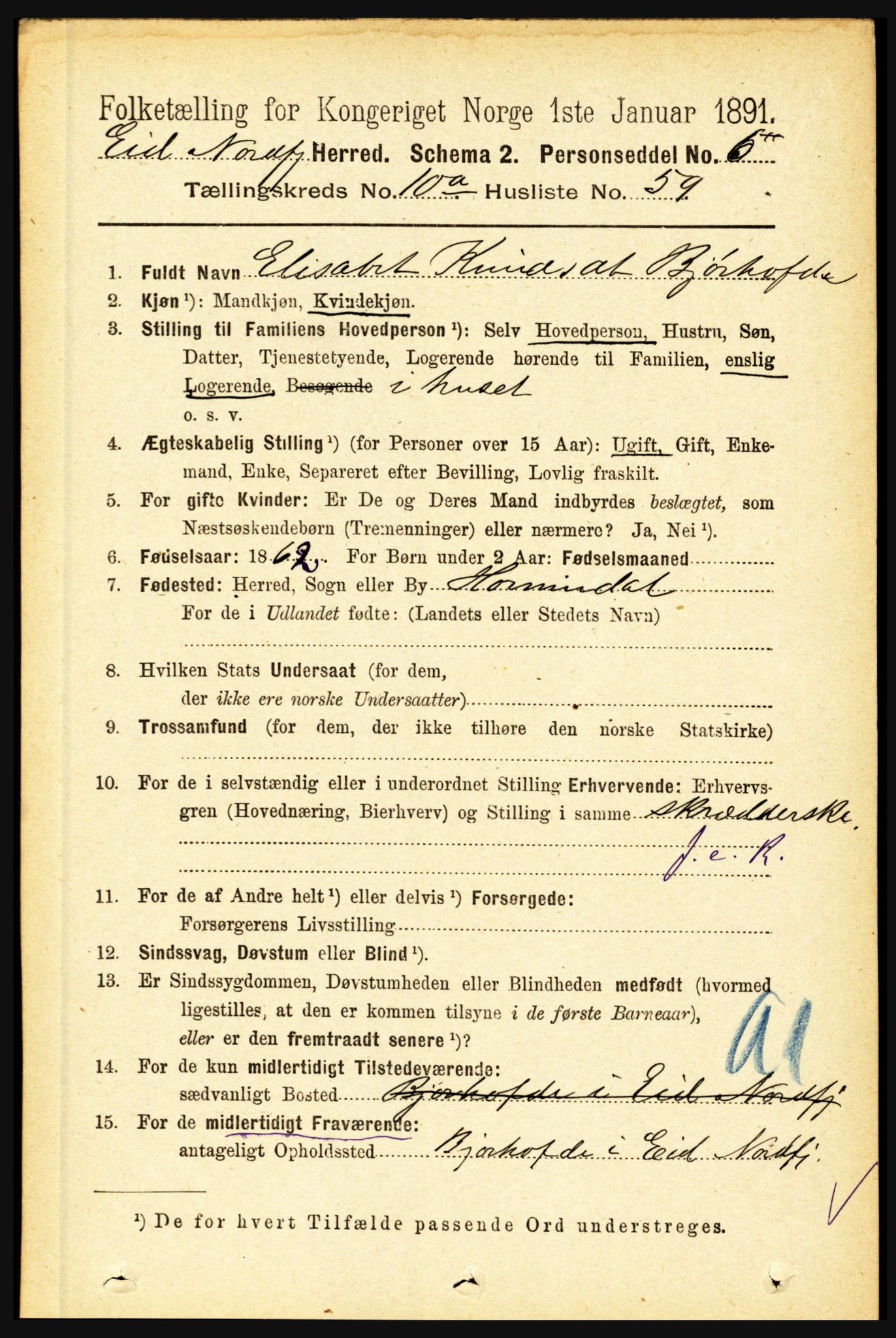 RA, 1891 census for 1443 Eid, 1891, p. 3150