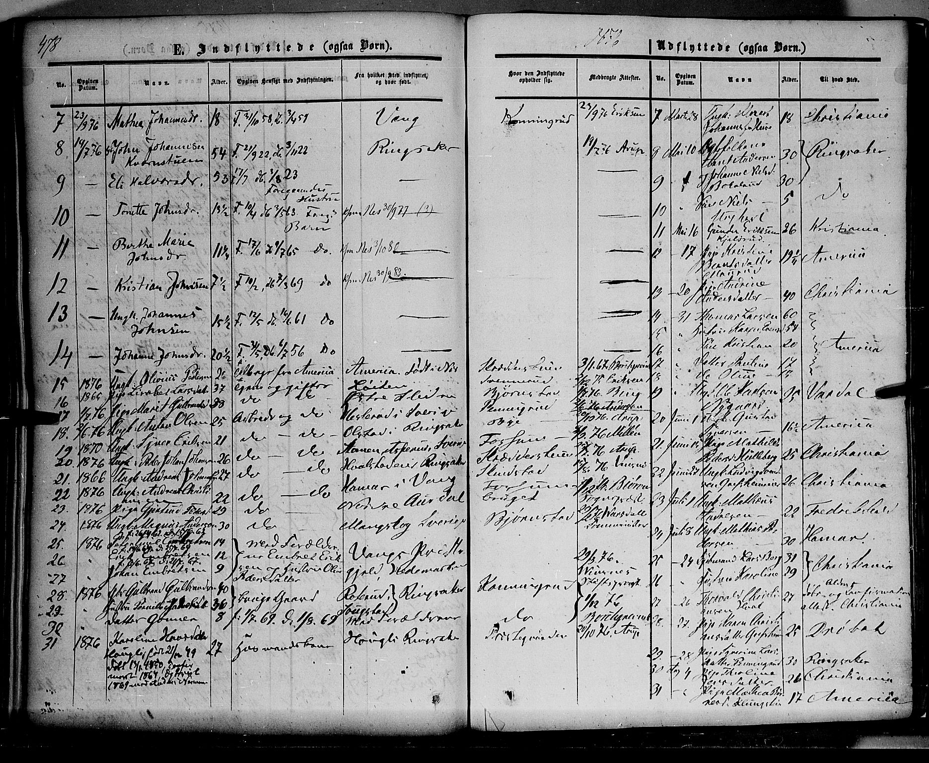 Nes prestekontor, Hedmark, SAH/PREST-020/K/Ka/L0004: Parish register (official) no. 4, 1852-1886, p. 478