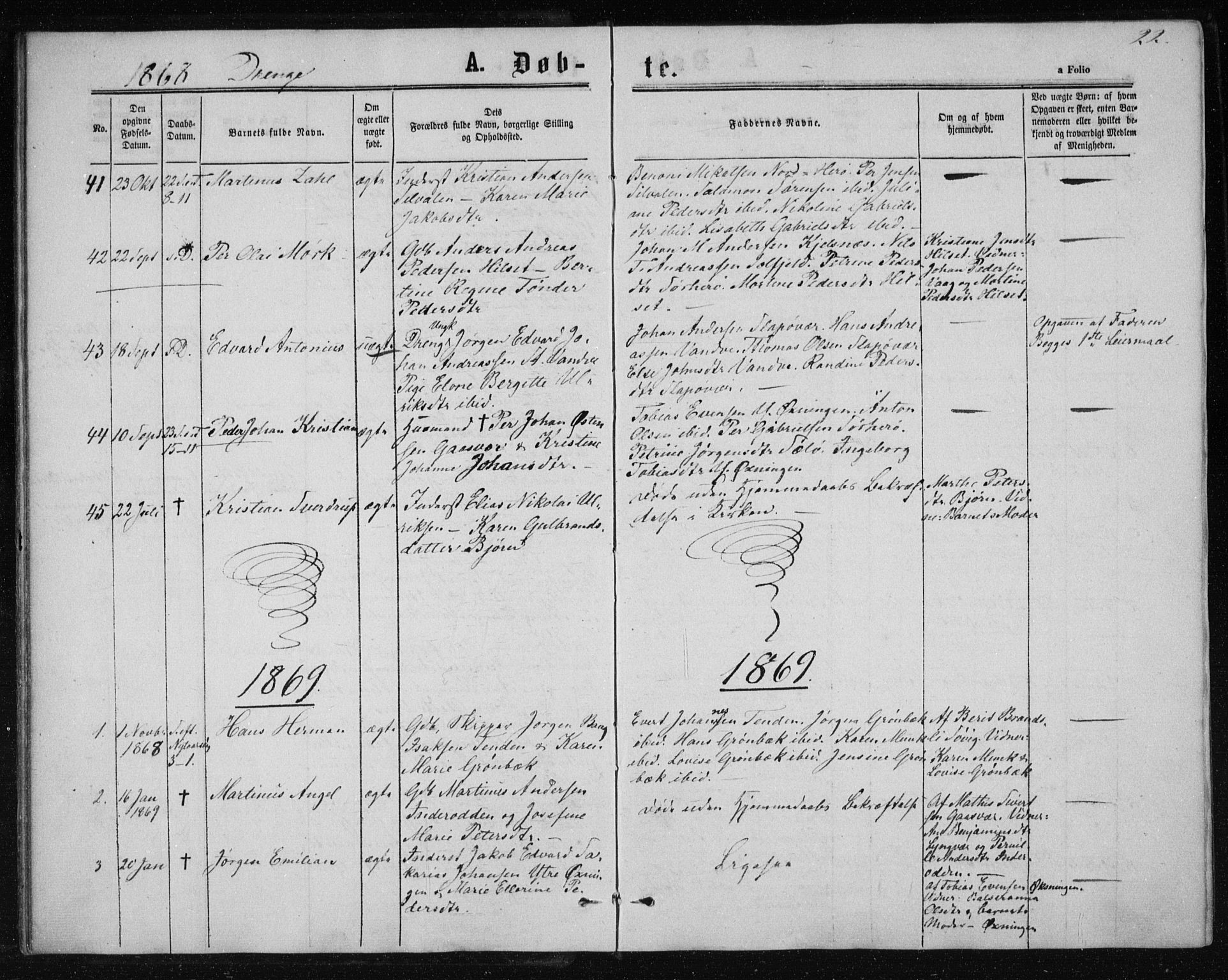 Ministerialprotokoller, klokkerbøker og fødselsregistre - Nordland, AV/SAT-A-1459/834/L0505: Parish register (official) no. 834A03, 1862-1871, p. 22