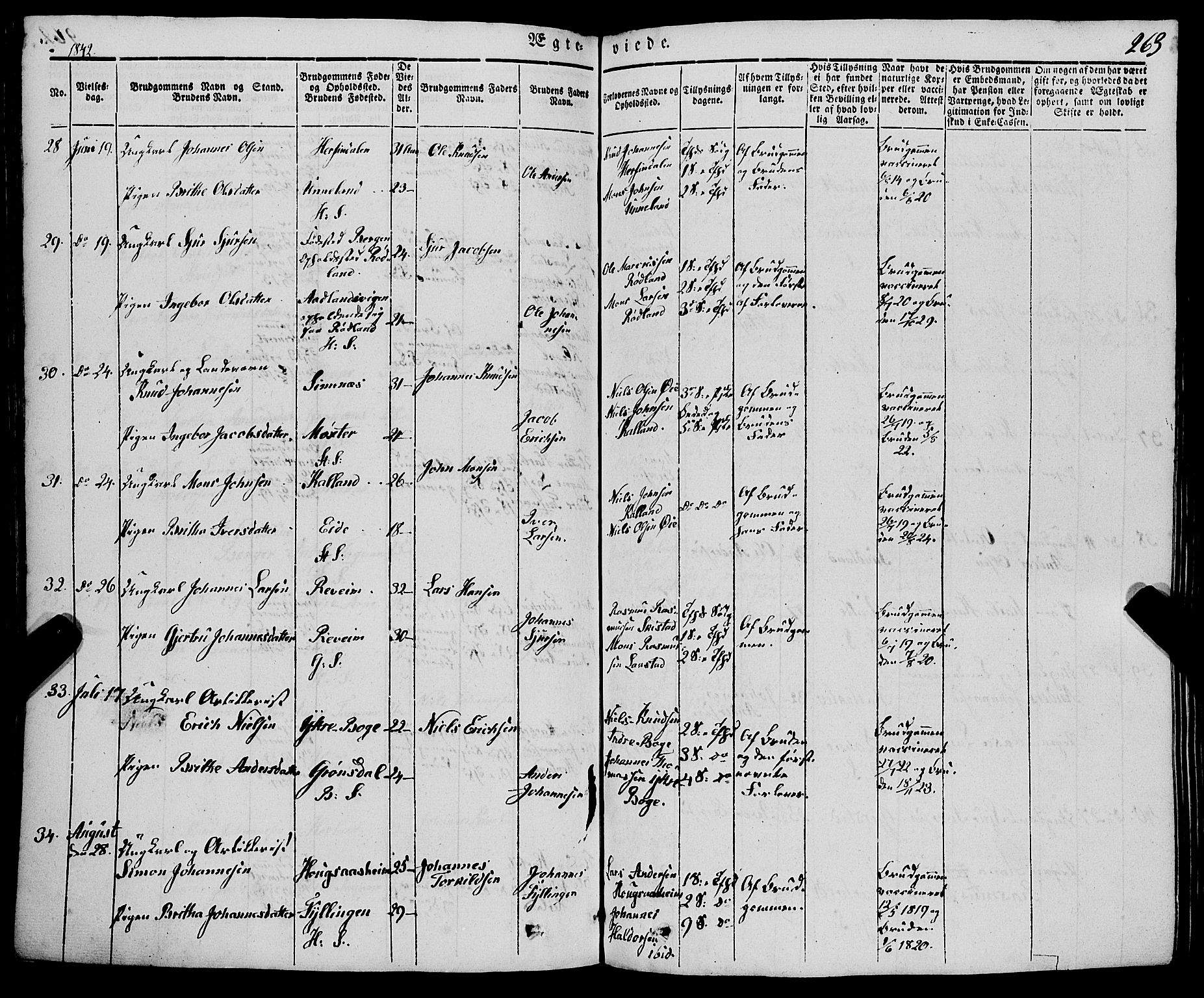 Haus sokneprestembete, SAB/A-75601/H/Haa: Parish register (official) no. A 15, 1838-1847, p. 263