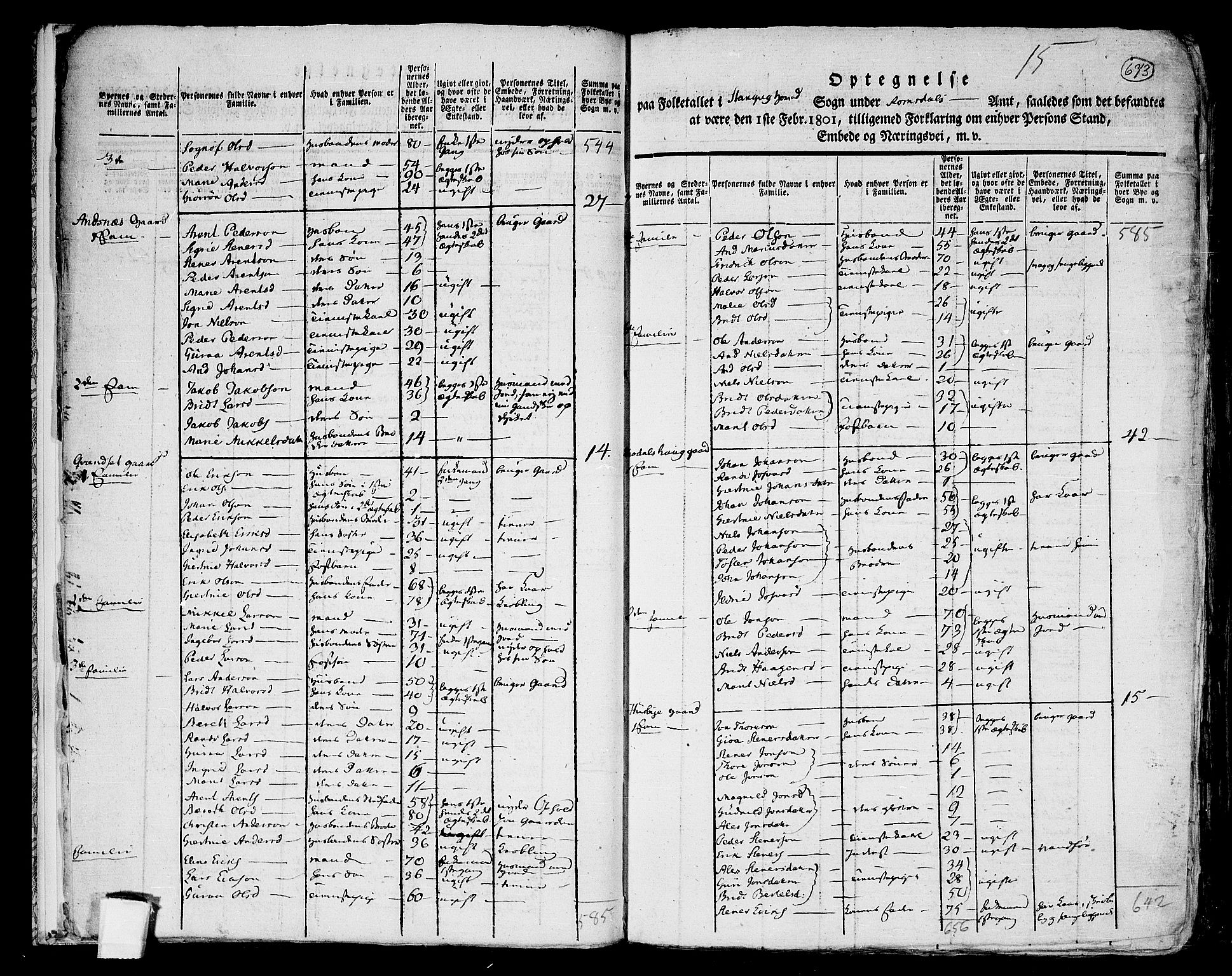 RA, 1801 census for 1564P Stangvik, 1801, p. 672b-673a