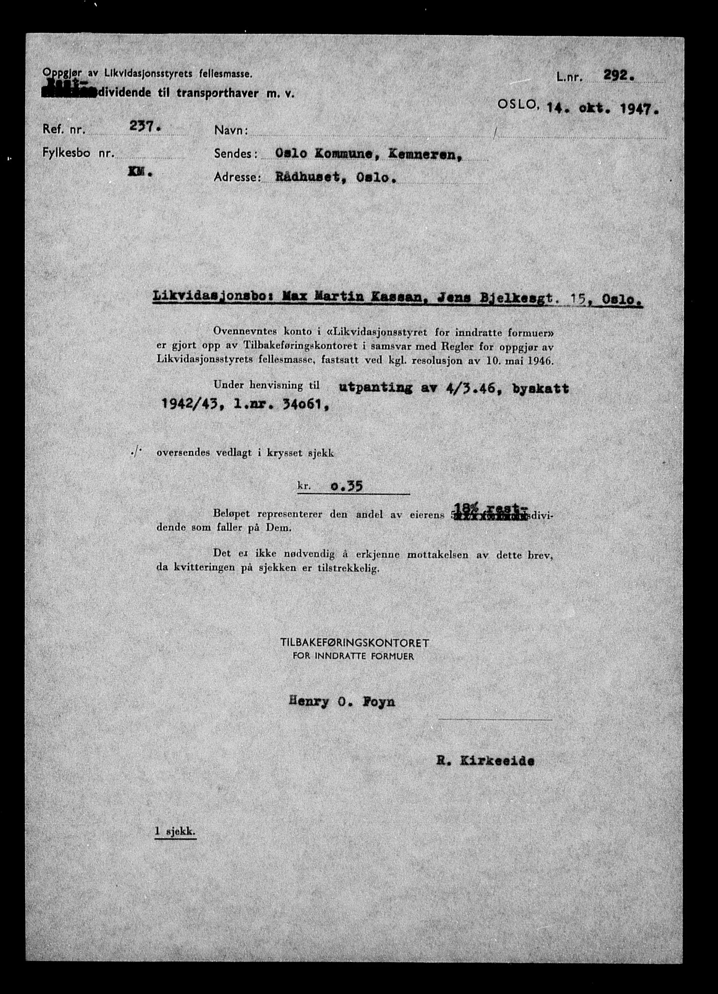 Justisdepartementet, Tilbakeføringskontoret for inndratte formuer, RA/S-1564/H/Hc/Hcc/L0950: --, 1945-1947, p. 15