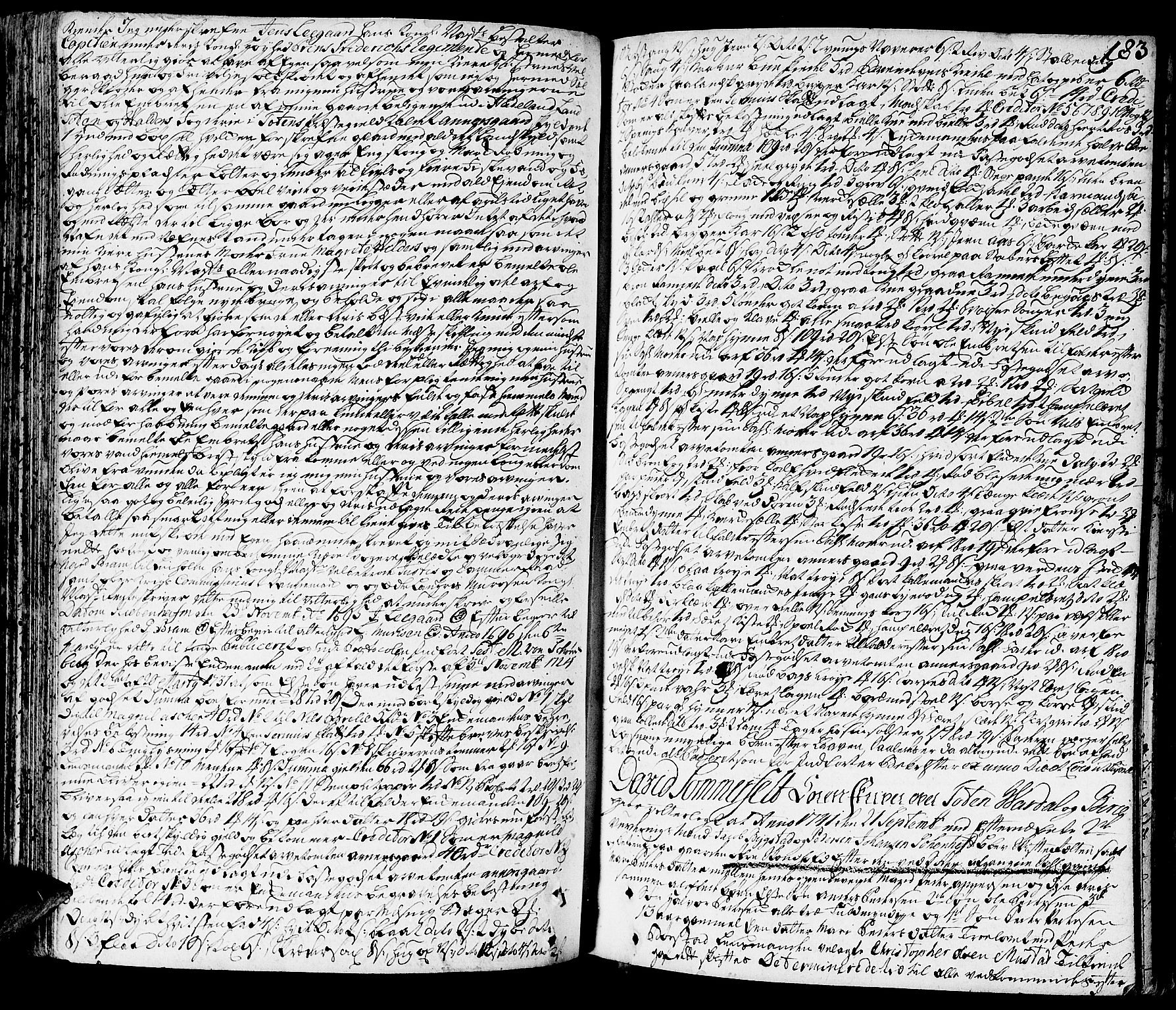 Toten tingrett, AV/SAH-TING-006/J/Ja/L0008: Skifteprotokoll, 1737-1756, p. 182b-183a