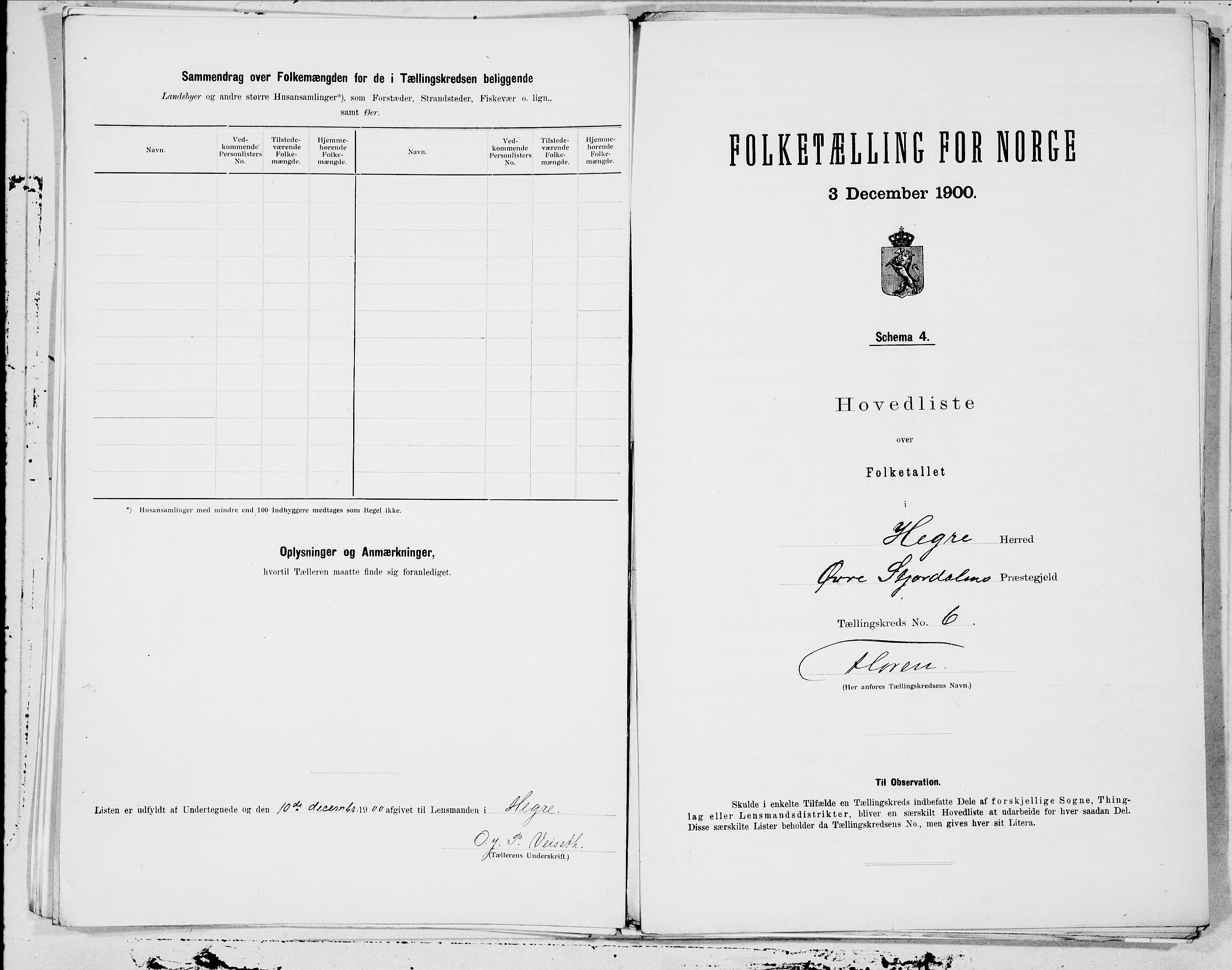 SAT, 1900 census for Hegra, 1900, p. 14