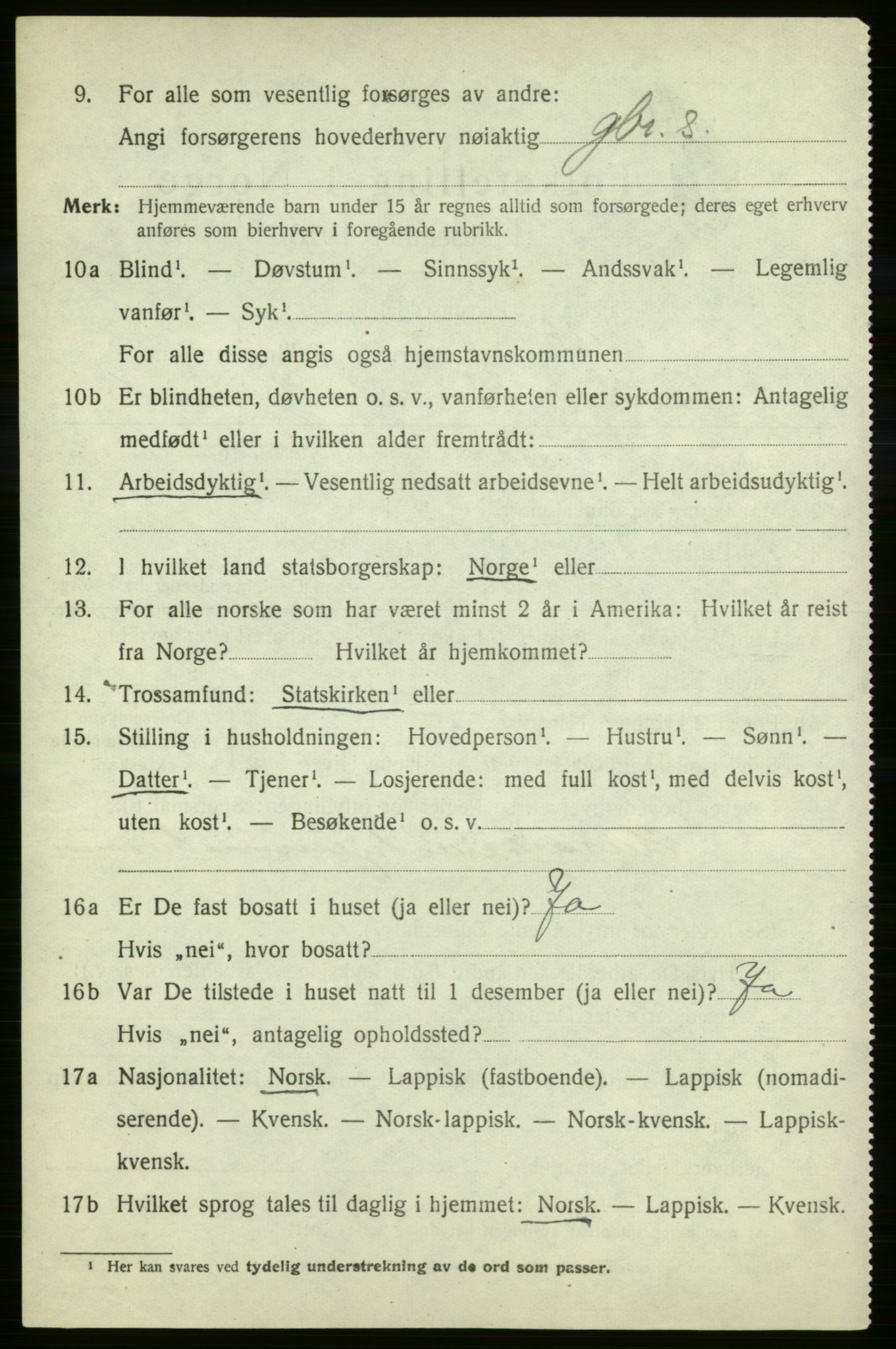 SATØ, 1920 census for Talvik, 1920, p. 2567