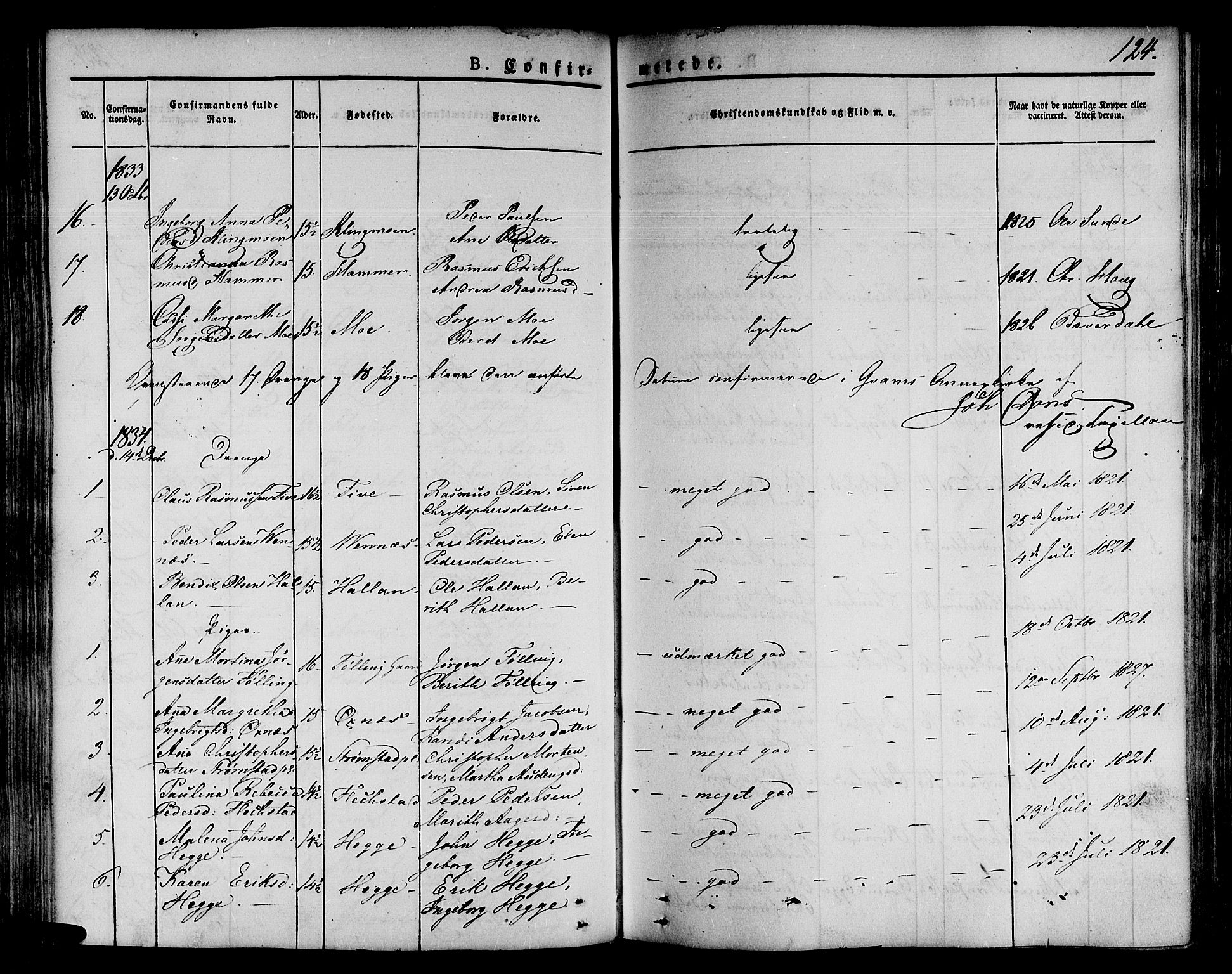 Ministerialprotokoller, klokkerbøker og fødselsregistre - Nord-Trøndelag, SAT/A-1458/746/L0445: Parish register (official) no. 746A04, 1826-1846, p. 124