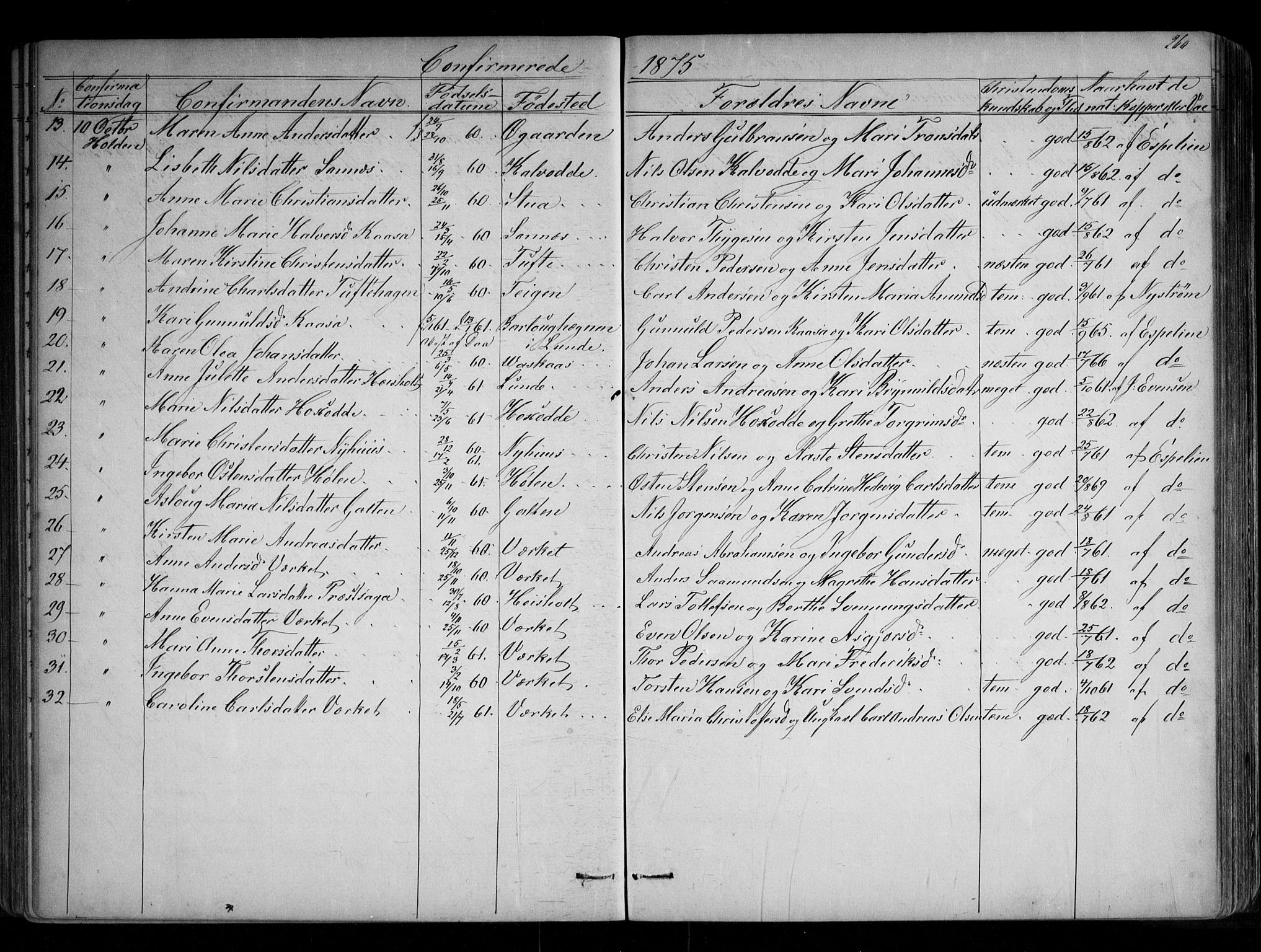 Holla kirkebøker, SAKO/A-272/G/Ga/L0004: Parish register (copy) no. I 4, 1867-1890, p. 260