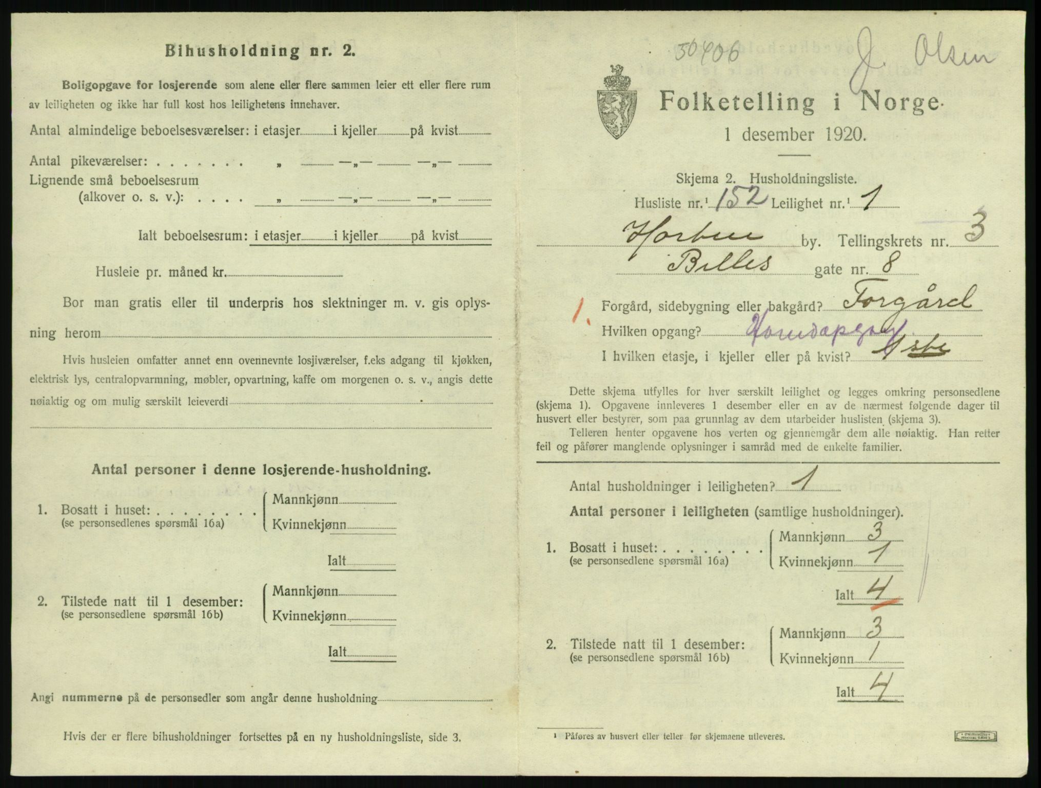 SAKO, 1920 census for Horten, 1920, p. 4627