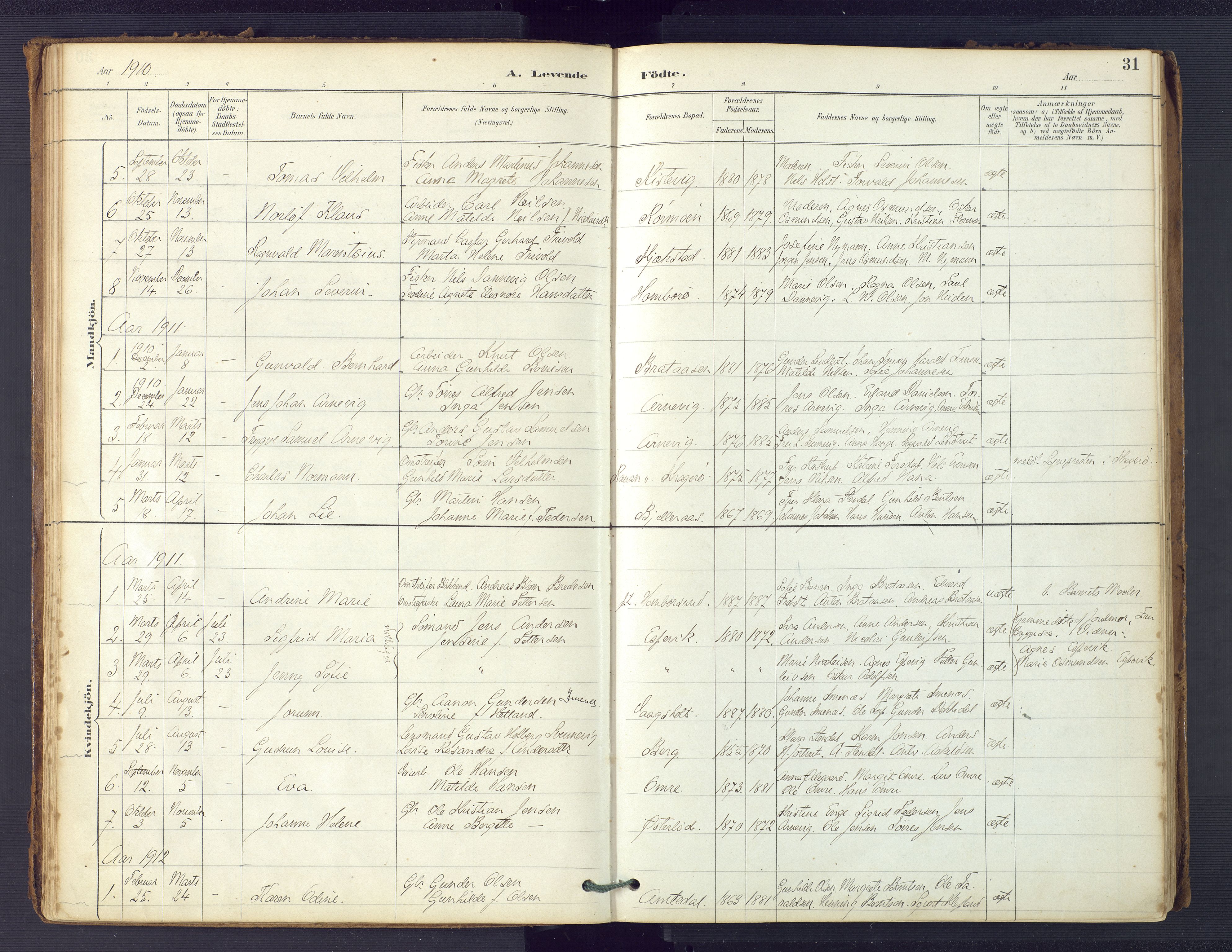 Hommedal sokneprestkontor, SAK/1111-0023/F/Fa/Faa/L0003: Parish register (official) no. A 3, 1885-1916, p. 31