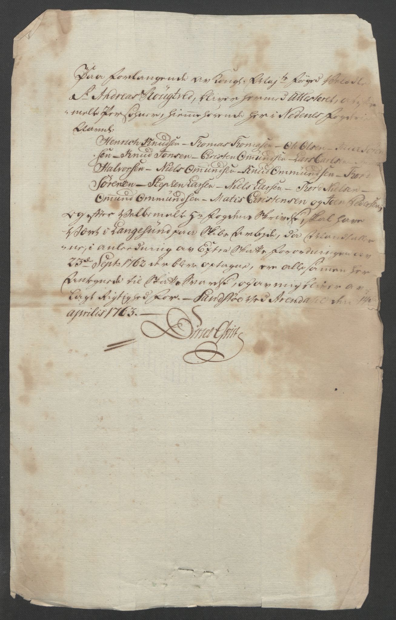 Rentekammeret inntil 1814, Reviderte regnskaper, Fogderegnskap, AV/RA-EA-4092/R37/L2239: Ekstraskatten Nedre Telemark og Bamble, 1762-1763, p. 343