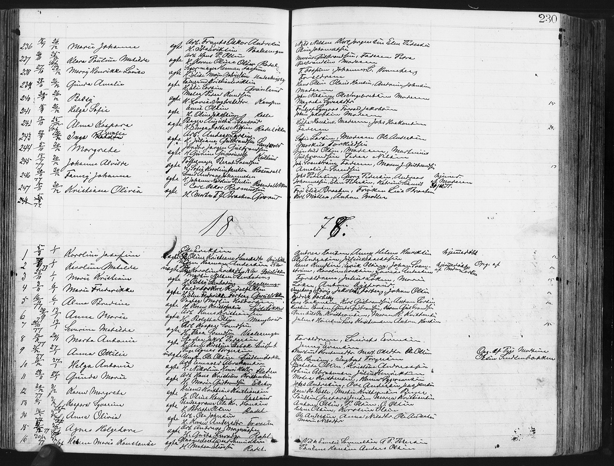 Østre Aker prestekontor Kirkebøker, AV/SAO-A-10840/G/Ga/L0003: Parish register (copy) no. I 3, 1868-1913, p. 230