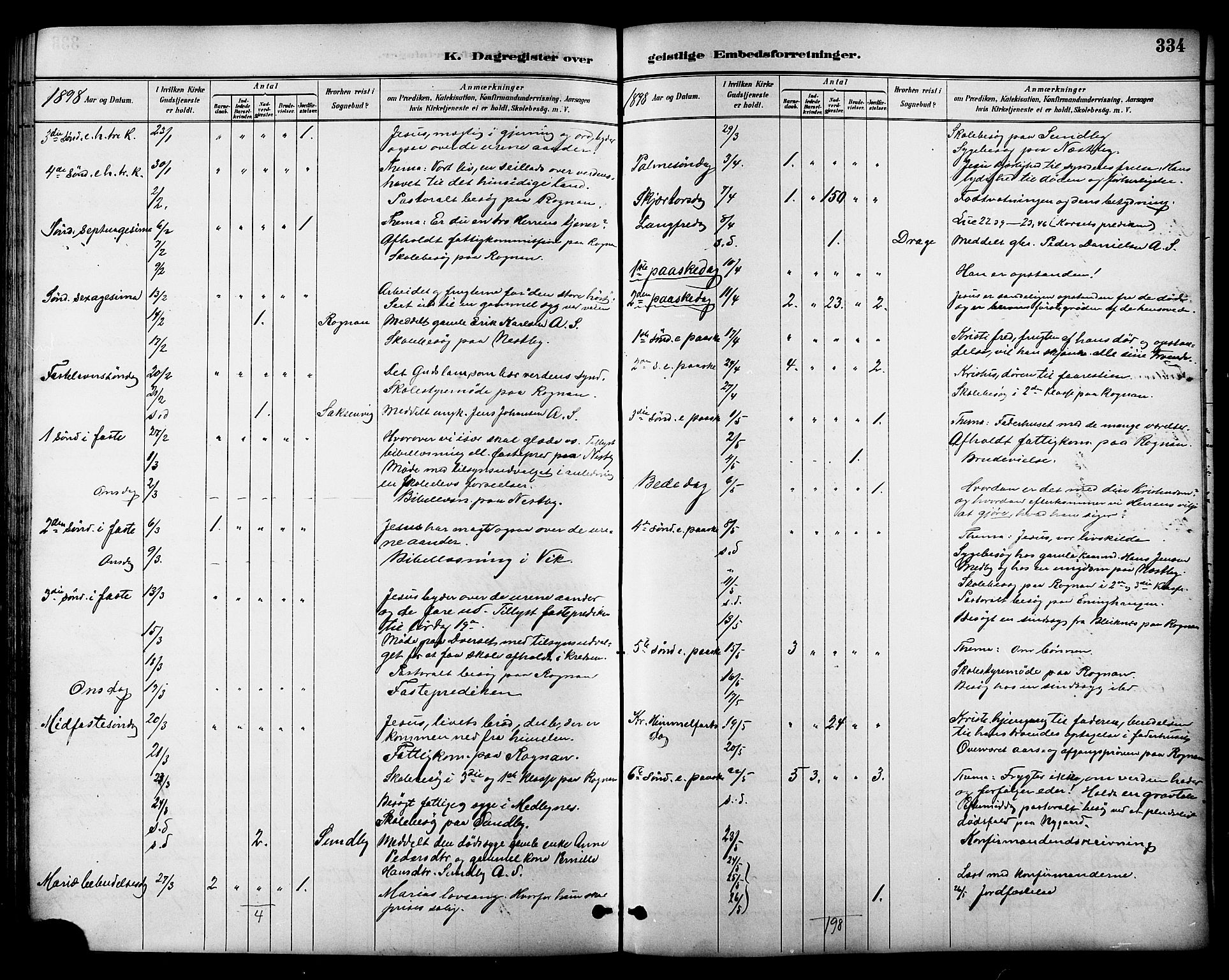 Ministerialprotokoller, klokkerbøker og fødselsregistre - Nordland, AV/SAT-A-1459/847/L0669: Parish register (official) no. 847A09, 1887-1901, p. 334