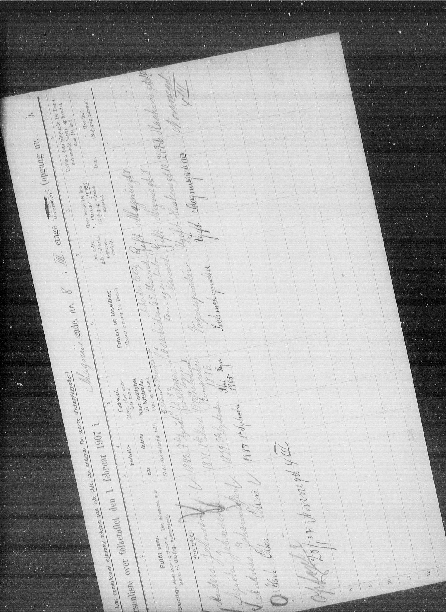 OBA, Municipal Census 1907 for Kristiania, 1907, p. 30397