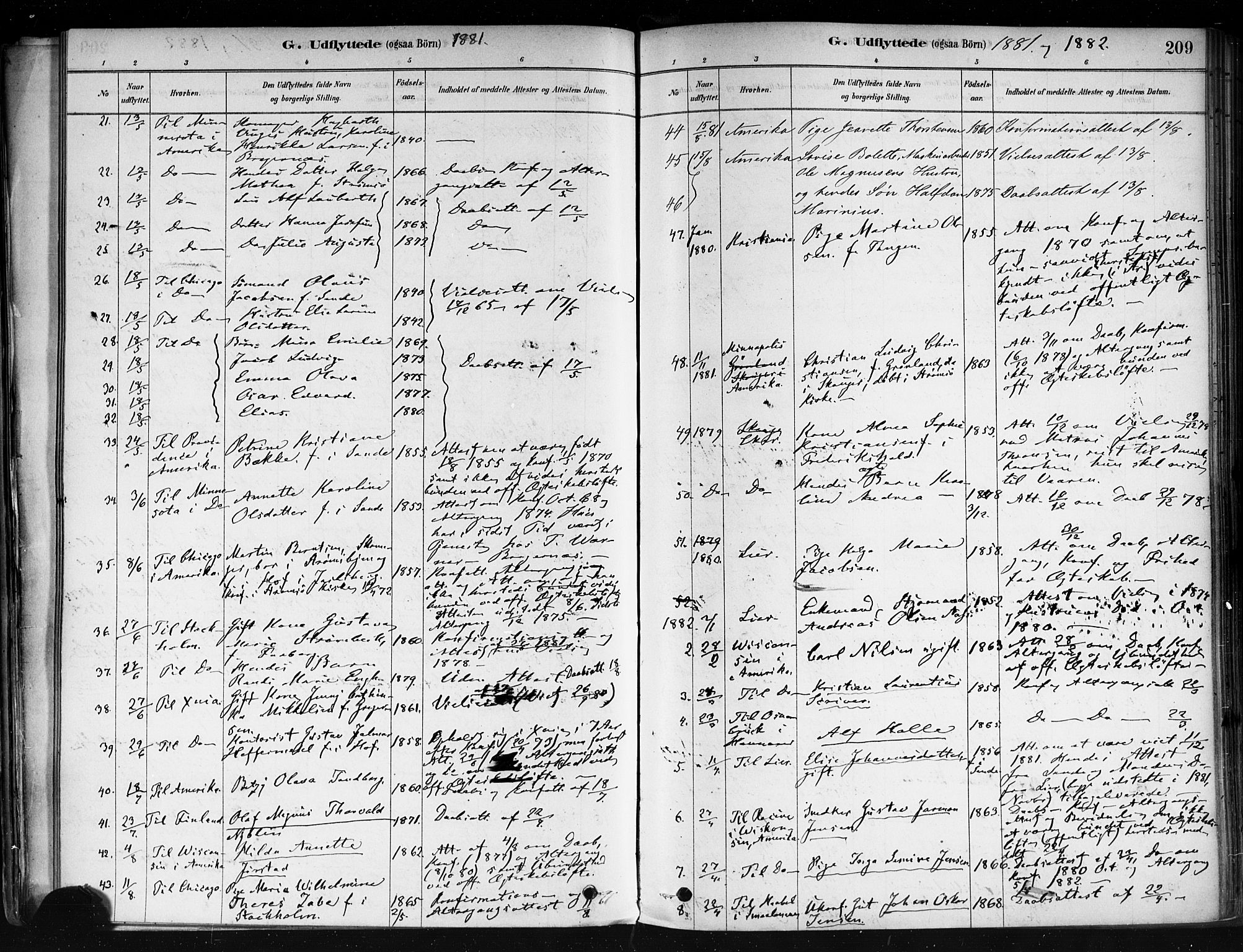 Strømsø kirkebøker, AV/SAKO-A-246/F/Fa/L0022: Parish register (official) no. I 22, 1879-1899, p. 209