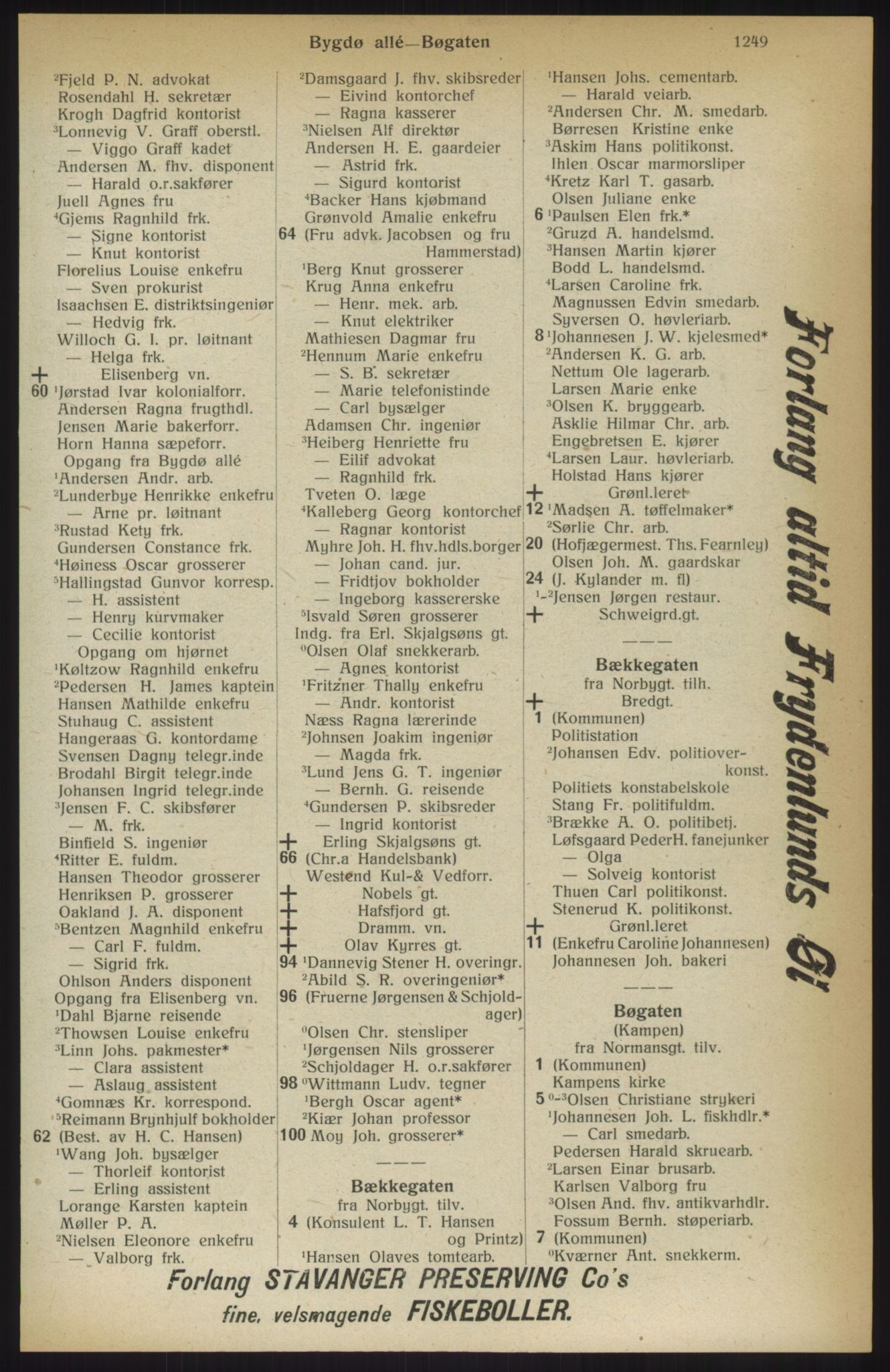 Kristiania/Oslo adressebok, PUBL/-, 1914, p. 1249
