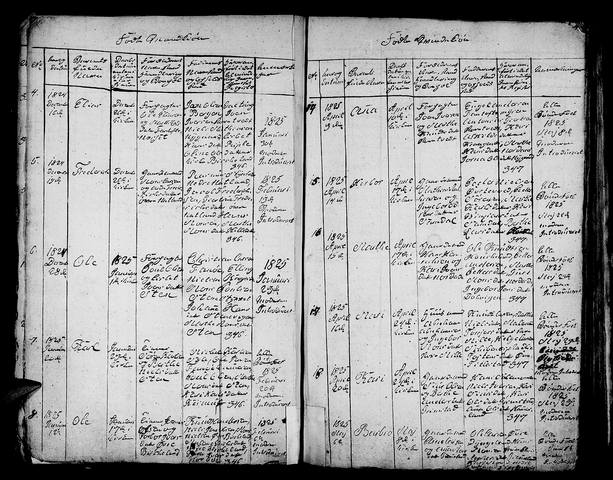 Fana Sokneprestembete, AV/SAB-A-75101/H/Hab/Habc/L0001: Parish register (copy) no. C 1, 1824-1837, p. 4