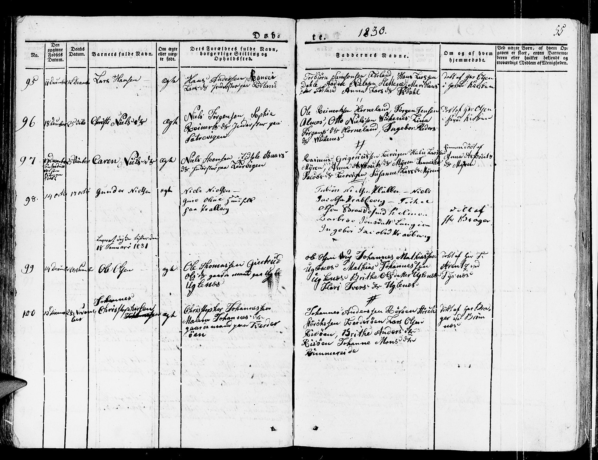 Stord sokneprestembete, SAB/A-78201/H/Haa: Parish register (official) no. A 6, 1826-1840, p. 55