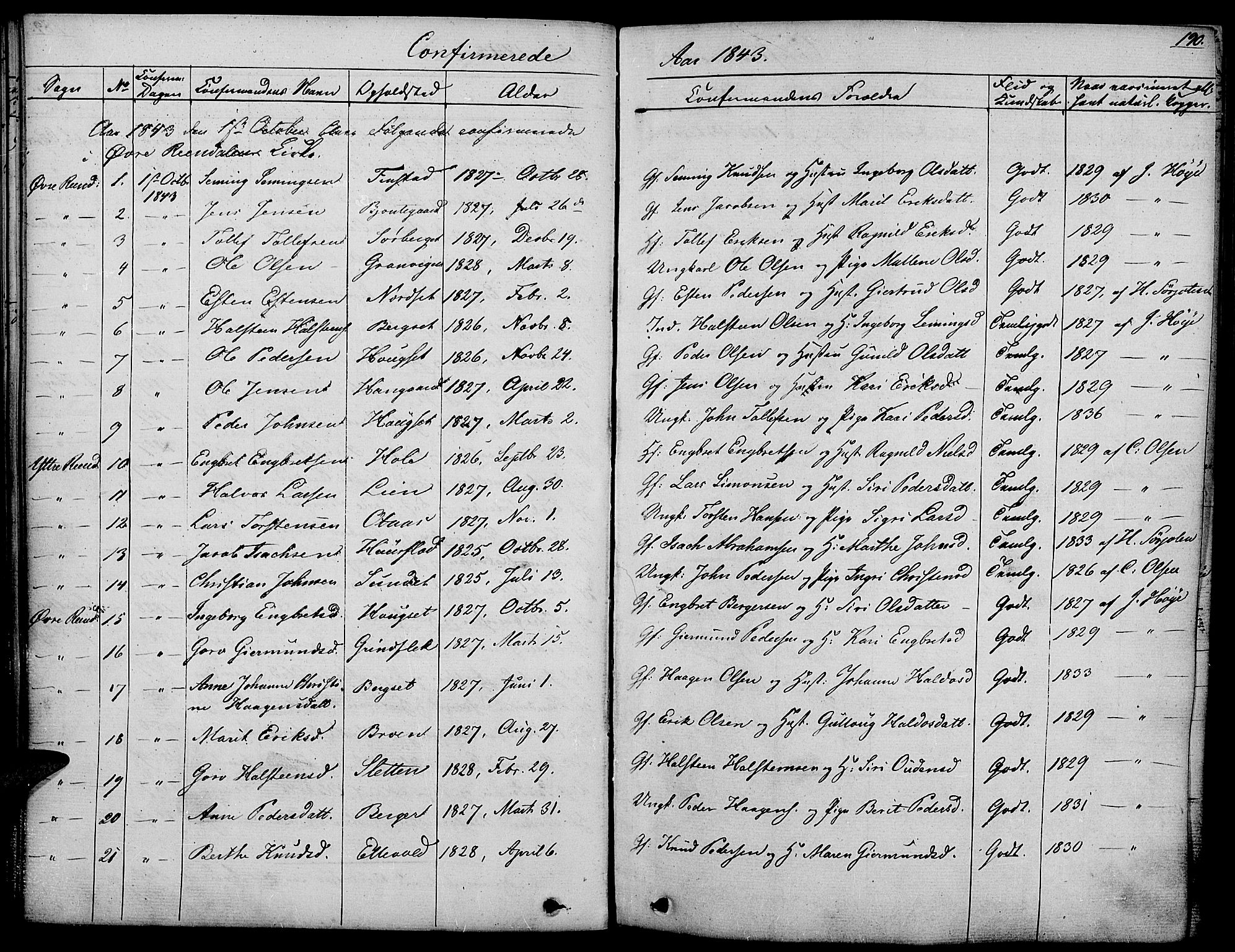 Rendalen prestekontor, AV/SAH-PREST-054/H/Ha/Haa/L0004: Parish register (official) no. 4, 1829-1852, p. 190