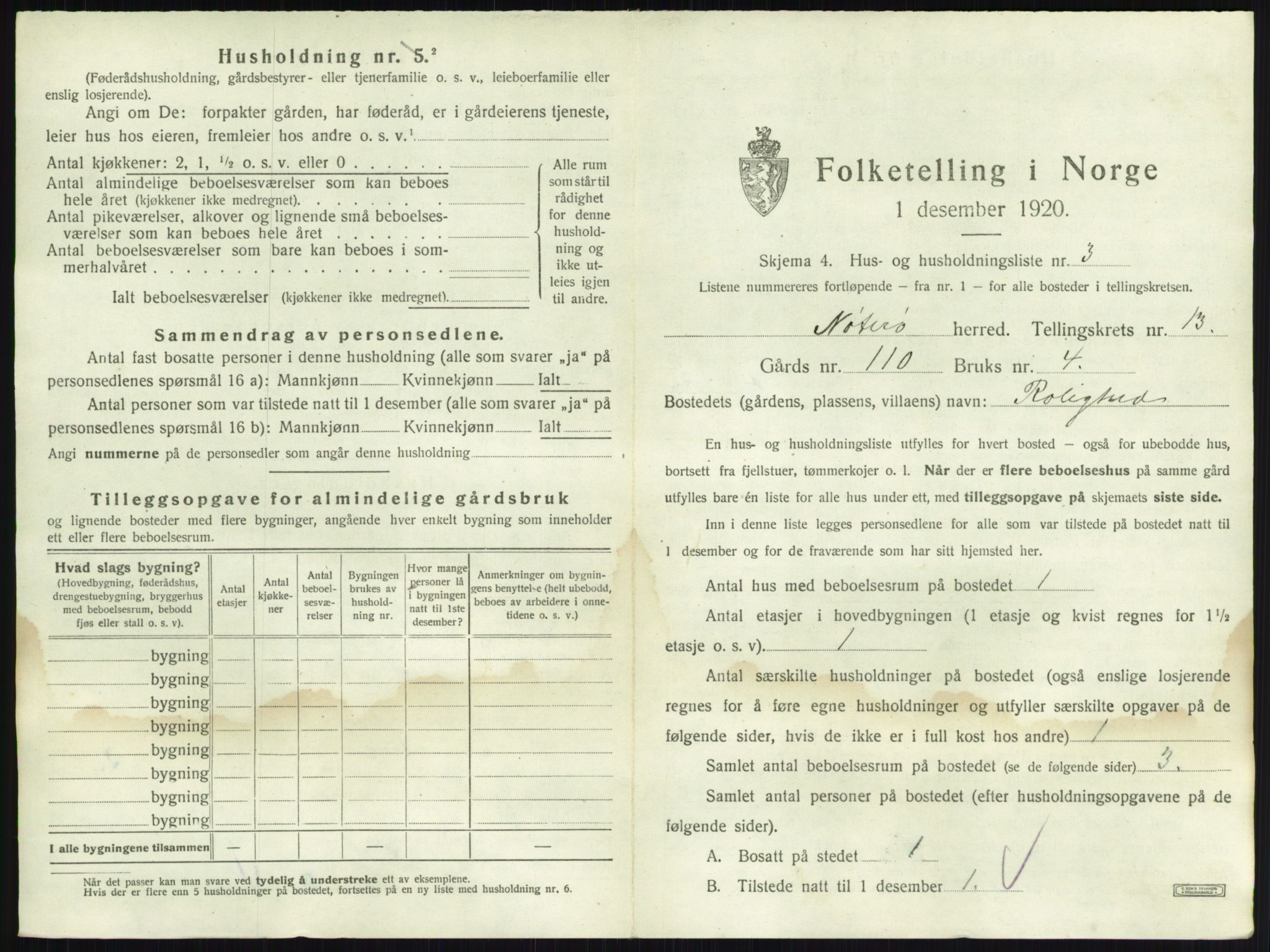 SAKO, 1920 census for Nøtterøy, 1920, p. 2562