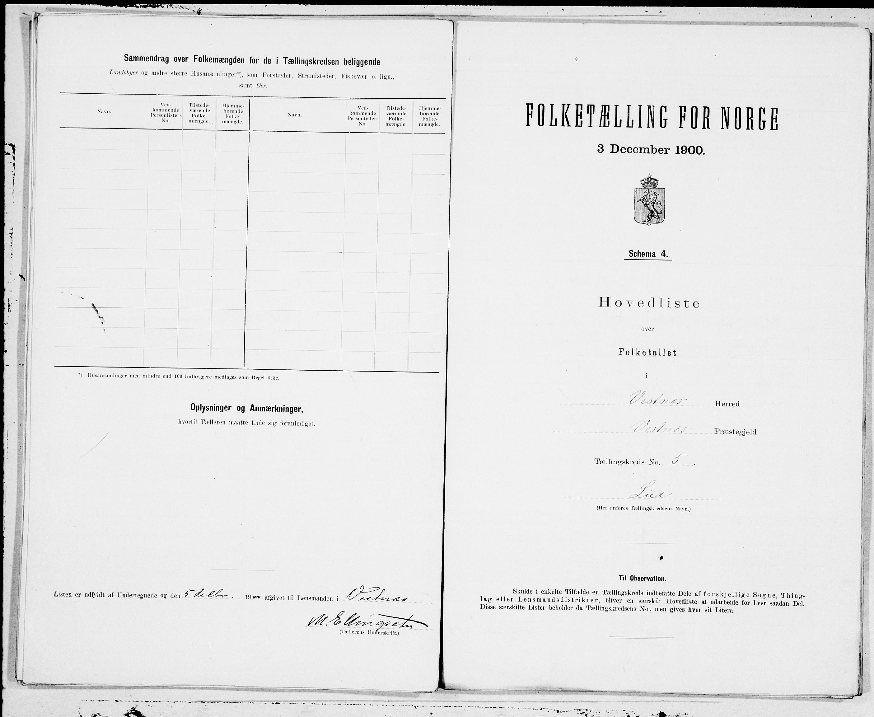 SAT, 1900 census for Vestnes, 1900, p. 10