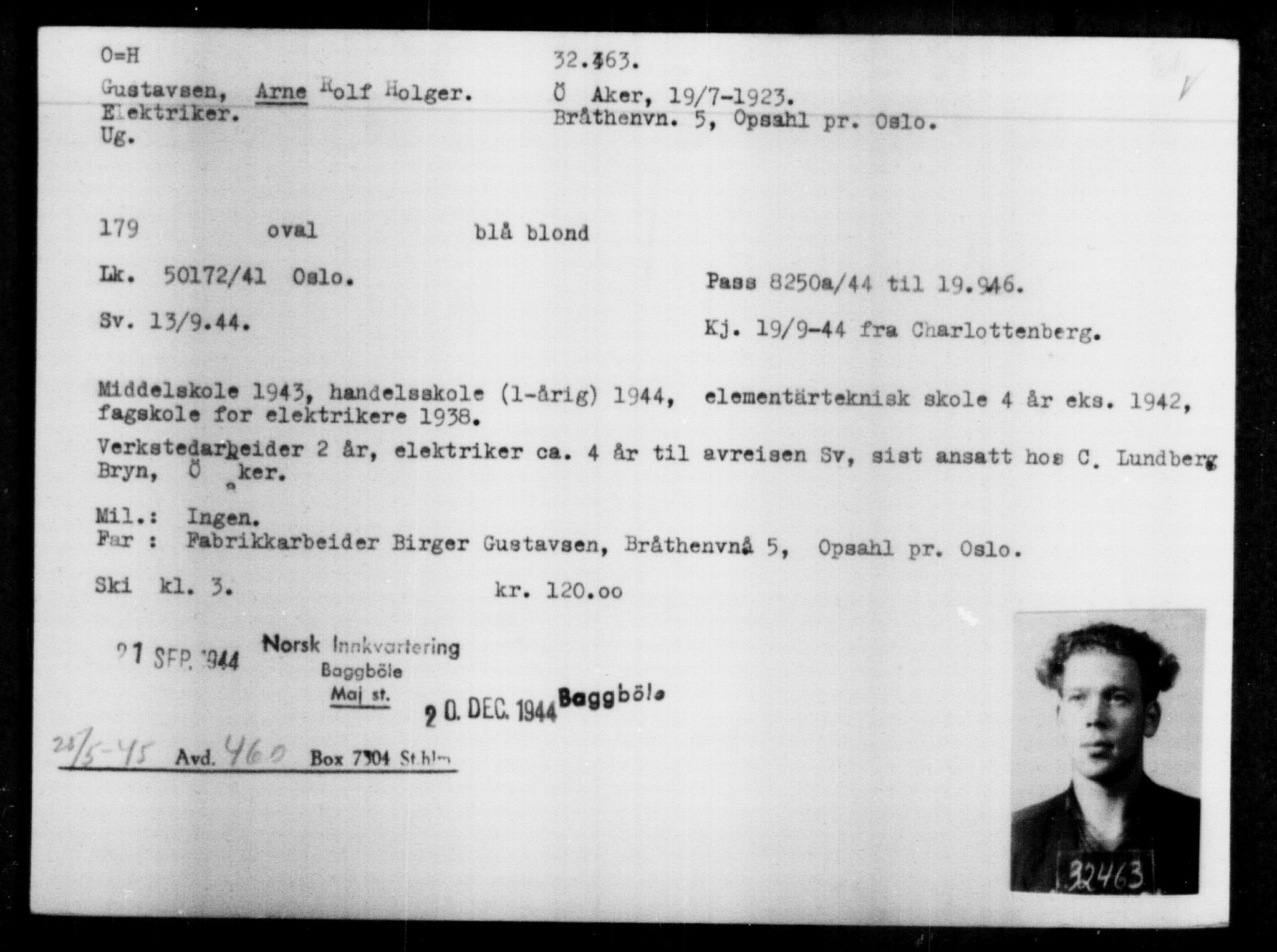 Utenriksstasjonene, Legasjonen i Stockholm, Flyktningkontoret, AV/RA-S-6753/V/Va/L0013: Kjesäterkartoteket, flyktninger med registreringsnr. 31500-34731, 1940-1945, p. 1017