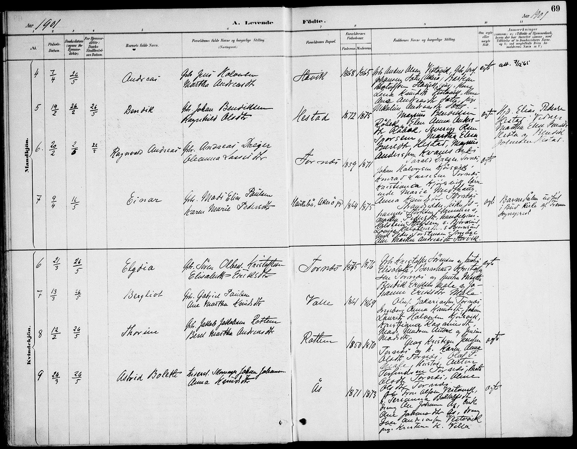 Ministerialprotokoller, klokkerbøker og fødselsregistre - Møre og Romsdal, AV/SAT-A-1454/565/L0750: Parish register (official) no. 565A04, 1887-1905, p. 69