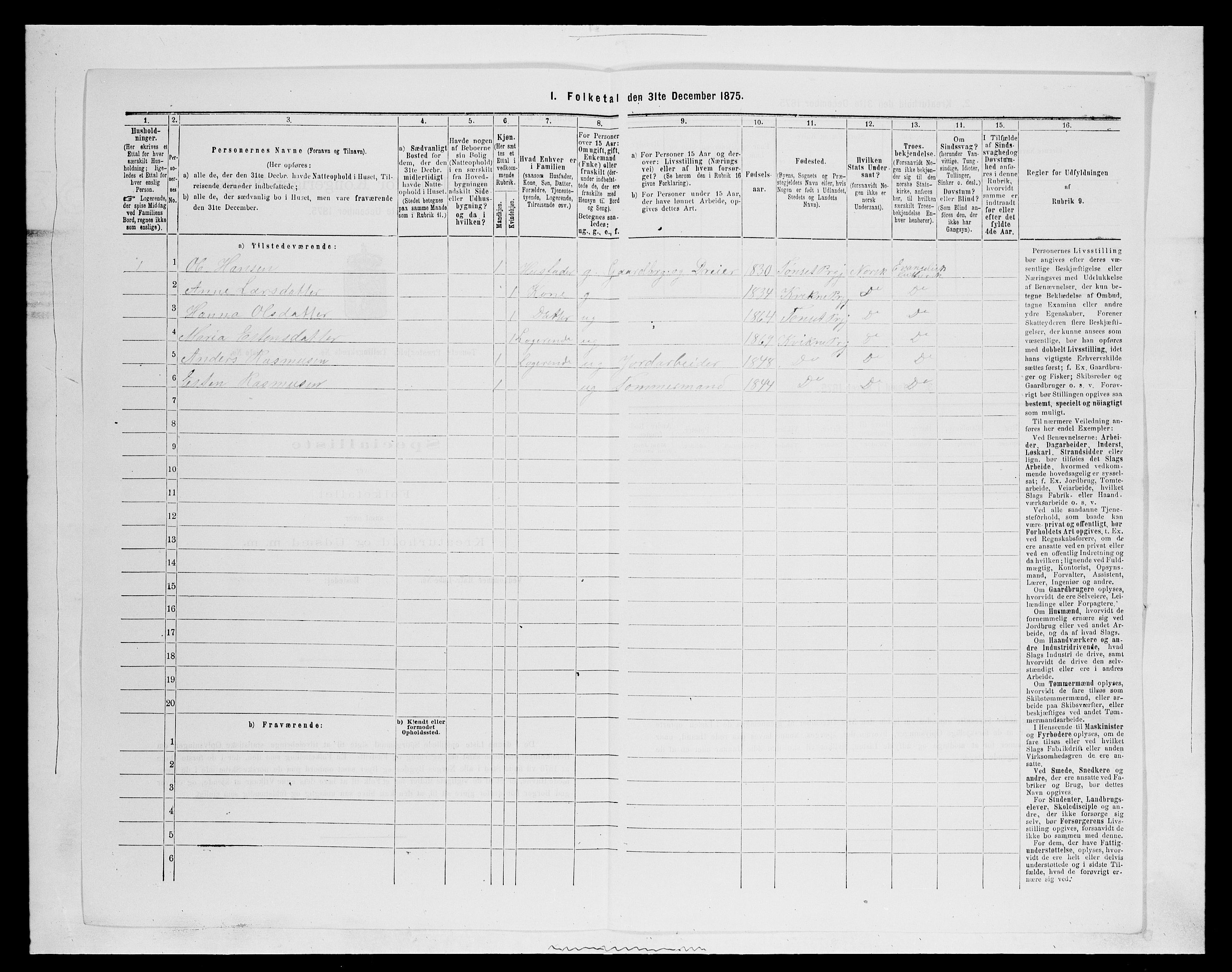 SAH, 1875 census for 0437P Tynset, 1875, p. 993