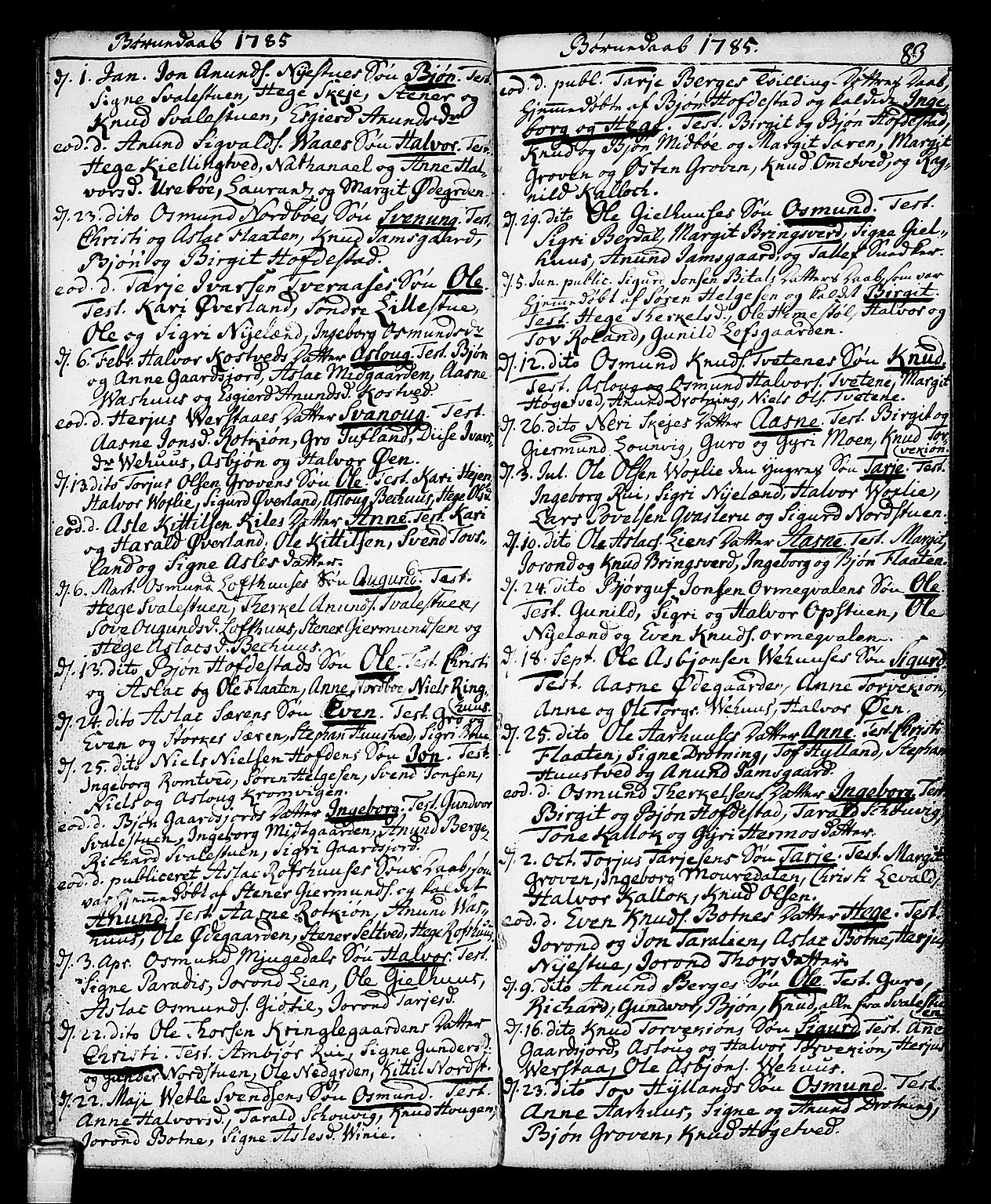 Vinje kirkebøker, SAKO/A-312/F/Fa/L0002: Parish register (official) no. I 2, 1767-1814, p. 83