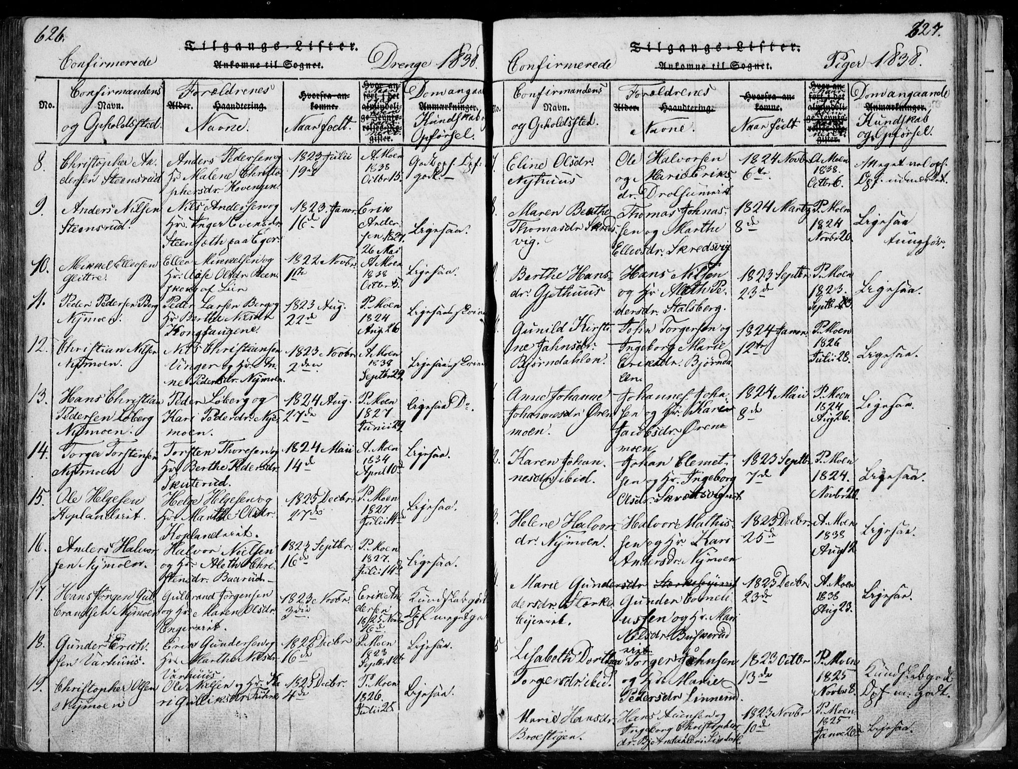 Modum kirkebøker, AV/SAKO-A-234/F/Fa/L0006: Parish register (official) no. 6, 1832-1841, p. 626-627