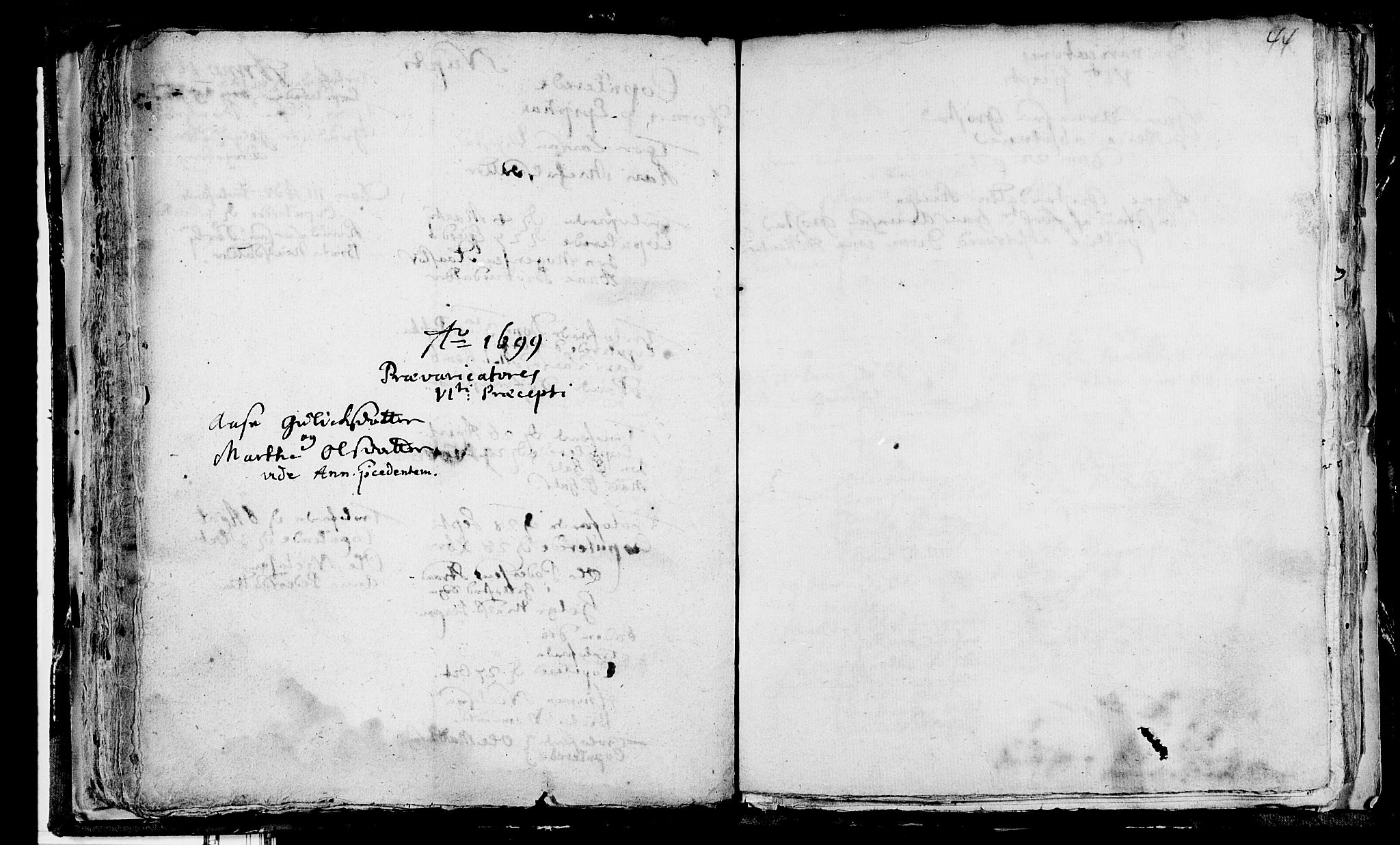 Våle kirkebøker, AV/SAKO-A-334/F/Fa/L0001: Parish register (official) no. I 1, 1693-1704, p. 44