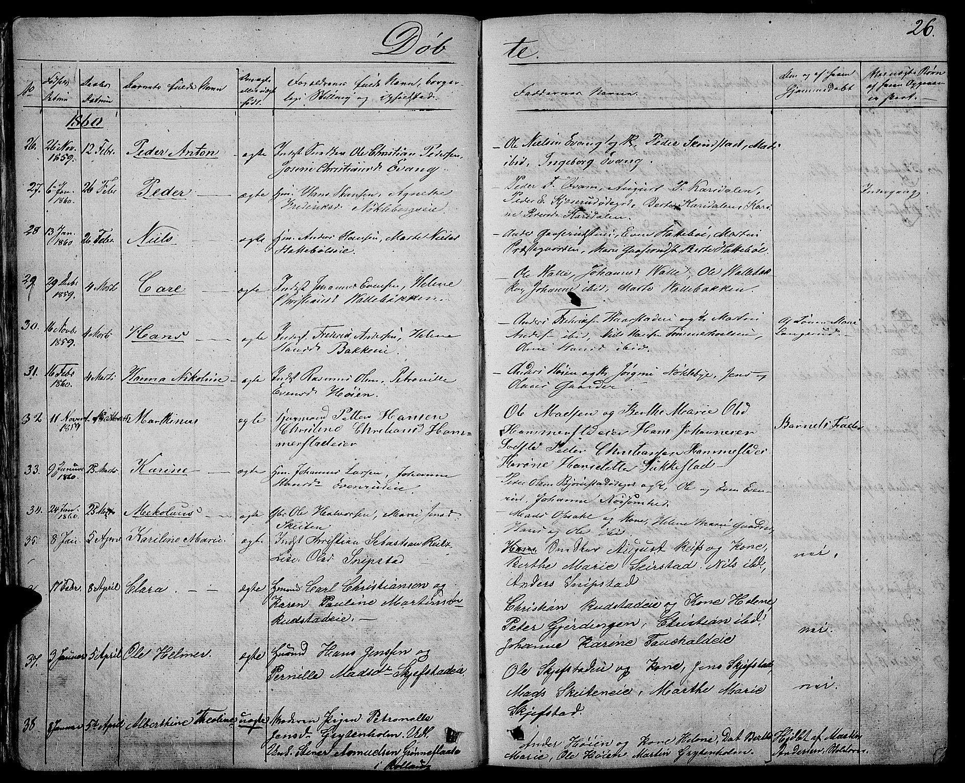Østre Toten prestekontor, SAH/PREST-104/H/Ha/Hab/L0004: Parish register (copy) no. 4, 1858-1886, p. 26