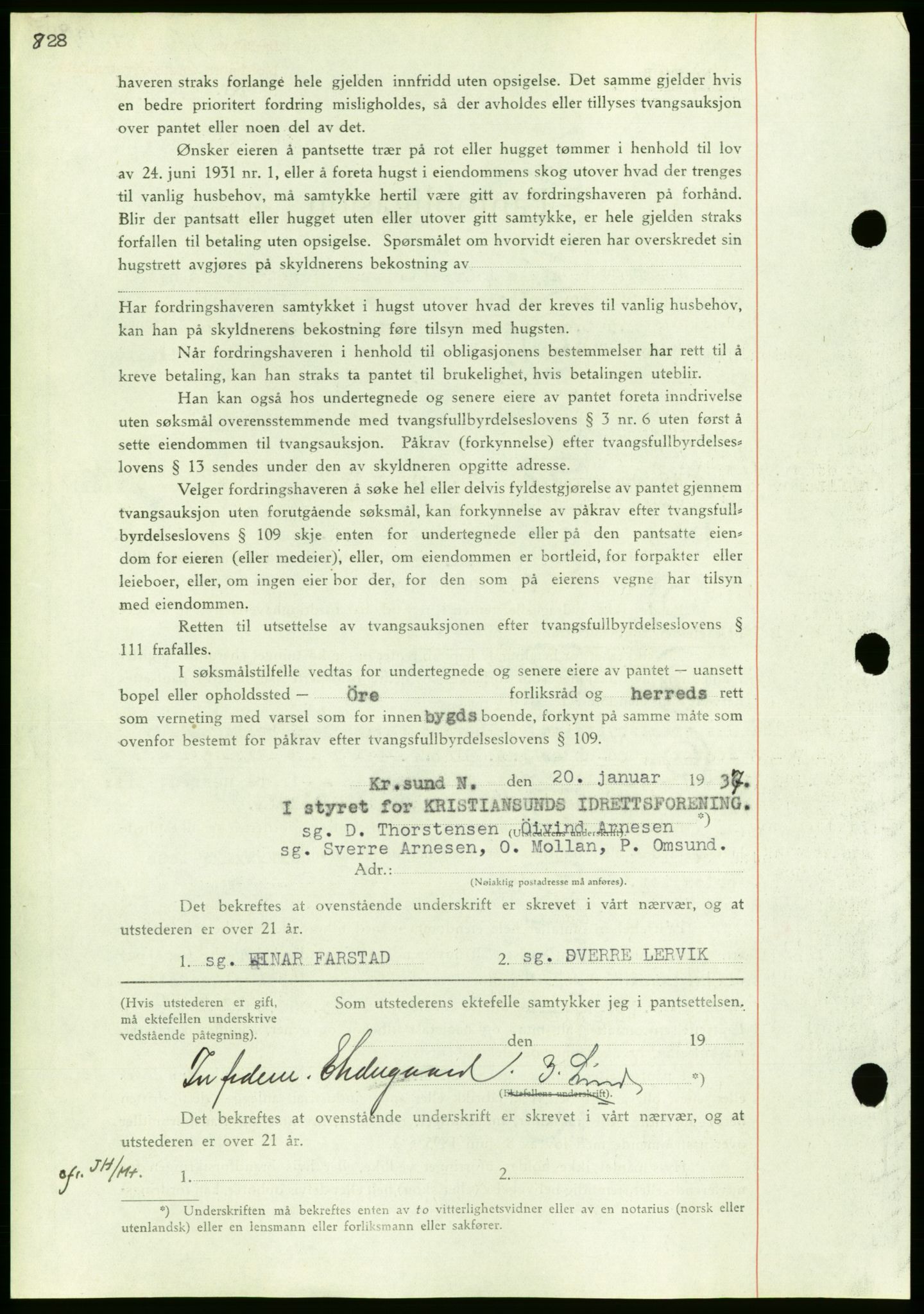 Nordmøre sorenskriveri, AV/SAT-A-4132/1/2/2Ca/L0090: Mortgage book no. B80, 1936-1937, Diary no: : 176/1937