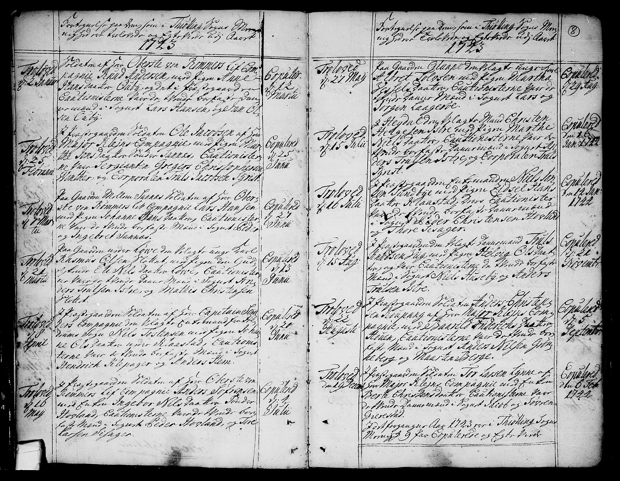 Tjølling kirkebøker, SAKO/A-60/F/Fa/L0003: Parish register (official) no. 3, 1735-1778, p. 8
