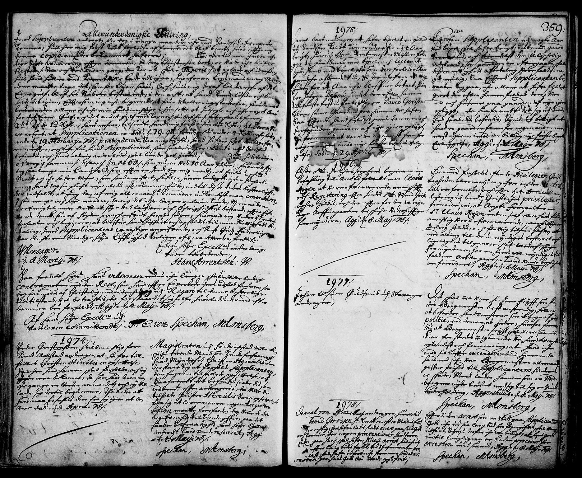 Stattholderembetet 1572-1771, AV/RA-EA-2870/Ad/L0003: Supplikasjons- og resolusjonsprotokoll, 1671-1682, p. 358b-359a