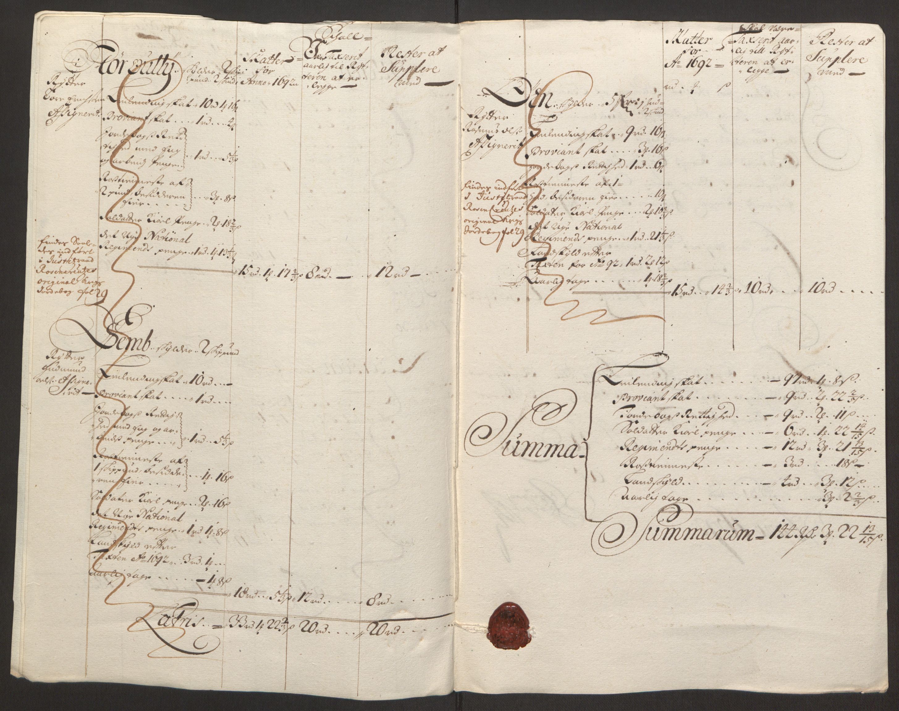 Rentekammeret inntil 1814, Reviderte regnskaper, Fogderegnskap, RA/EA-4092/R13/L0830: Fogderegnskap Solør, Odal og Østerdal, 1692, p. 433