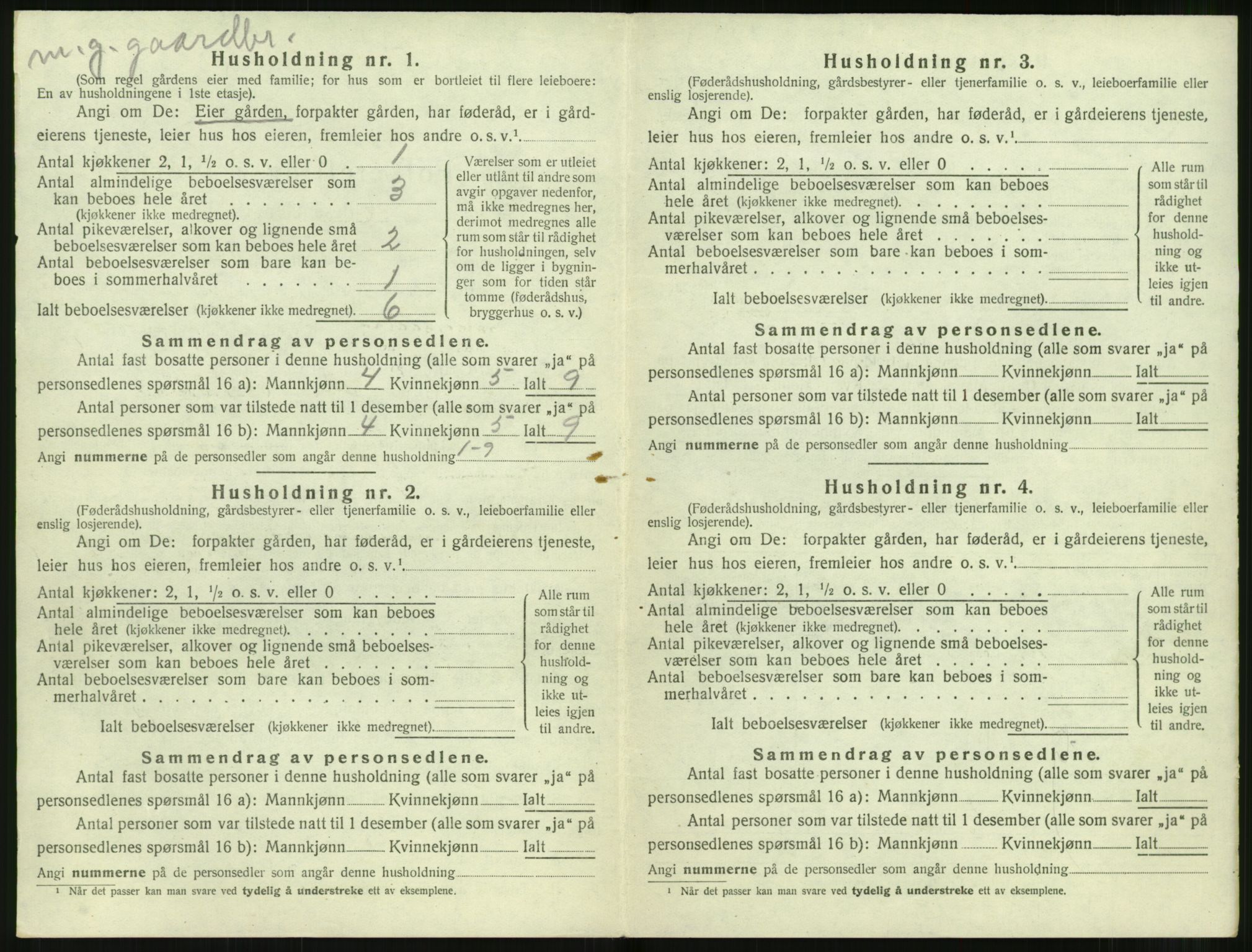 SAT, 1920 census for Sunnylven, 1920, p. 343