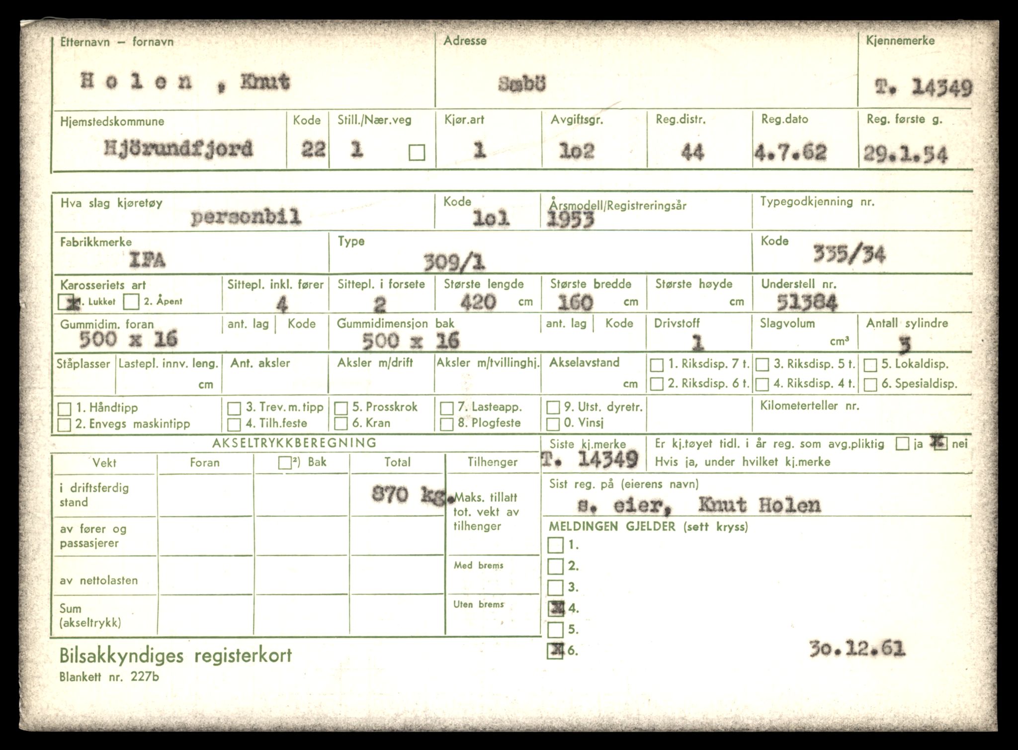 Møre og Romsdal vegkontor - Ålesund trafikkstasjon, AV/SAT-A-4099/F/Fe/L0045: Registreringskort for kjøretøy T 14320 - T 14444, 1927-1998, p. 773