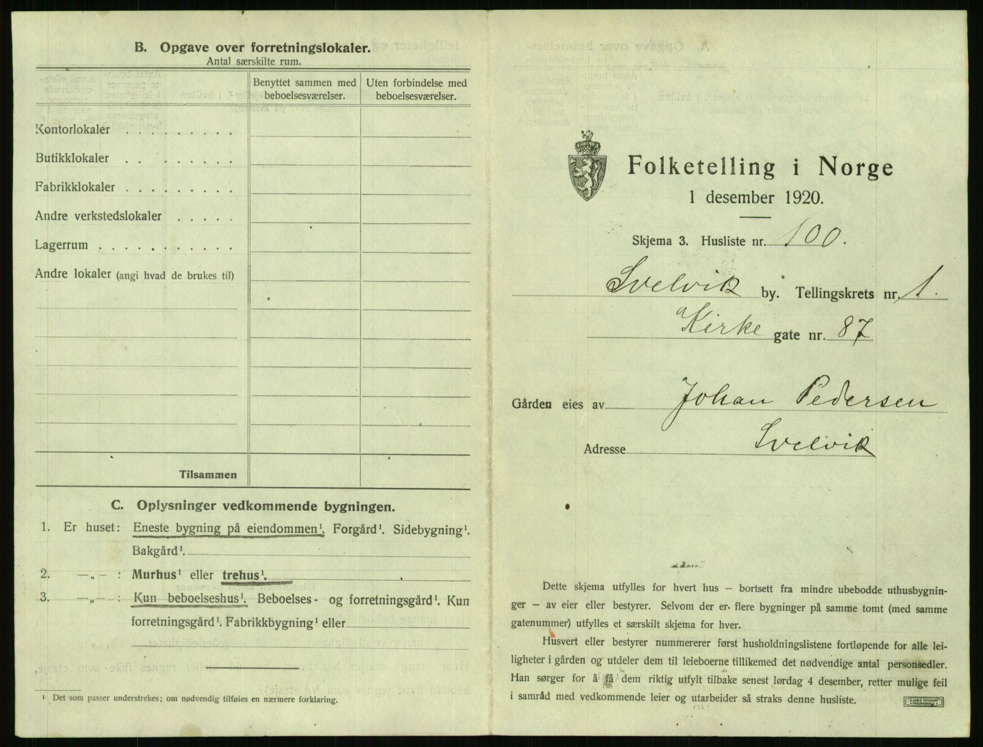 SAKO, 1920 census for Svelvik, 1920, p. 221