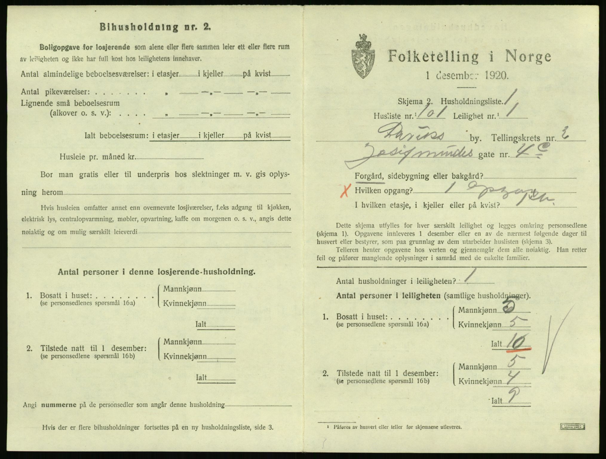 SAKO, 1920 census for Larvik, 1920, p. 3760