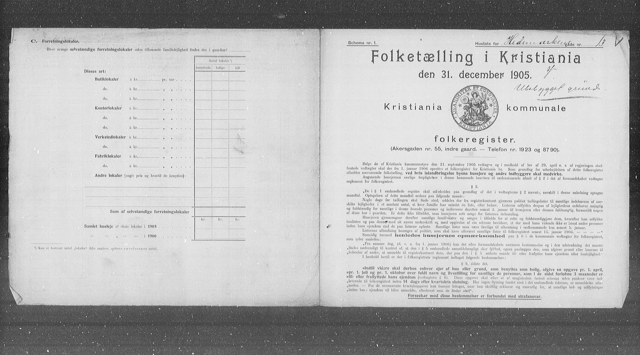 OBA, Municipal Census 1905 for Kristiania, 1905, p. 19028