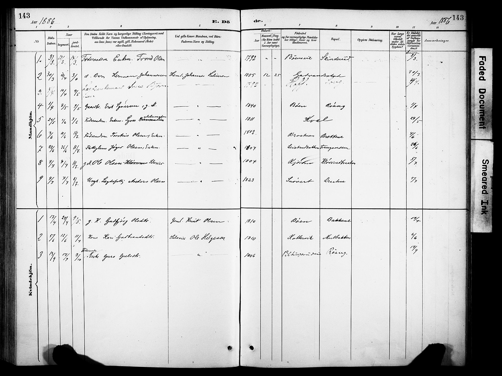 Sør-Aurdal prestekontor, SAH/PREST-128/H/Ha/Haa/L0010: Parish register (official) no. 10, 1886-1906, p. 143