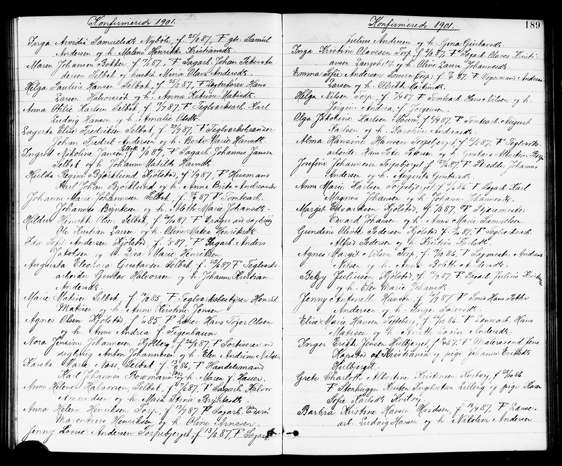 Borge prestekontor Kirkebøker, SAO/A-10903/G/Ga/L0002: Parish register (copy) no. I 2, 1875-1923, p. 189