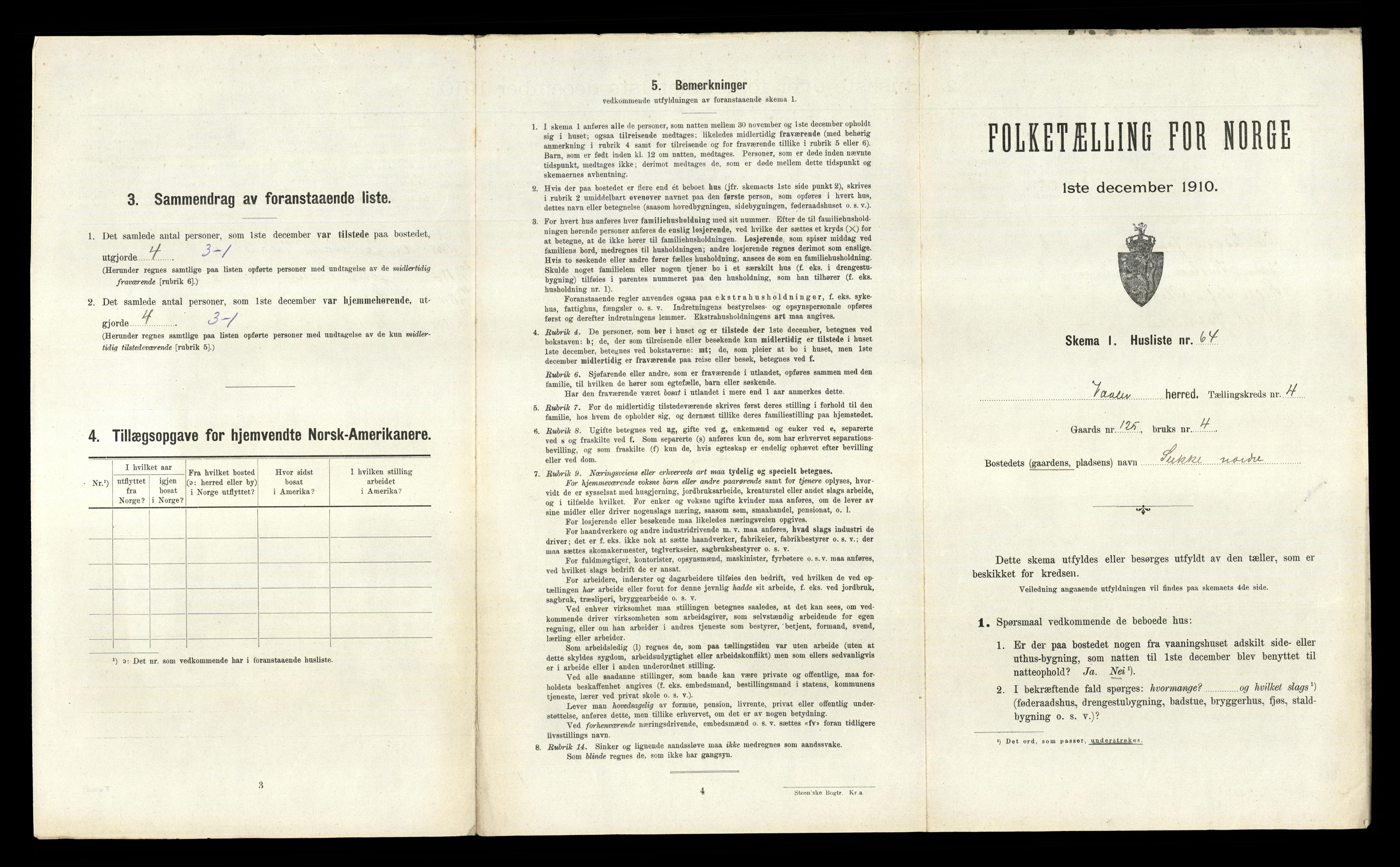 RA, 1910 census for Våler, 1910, p. 622