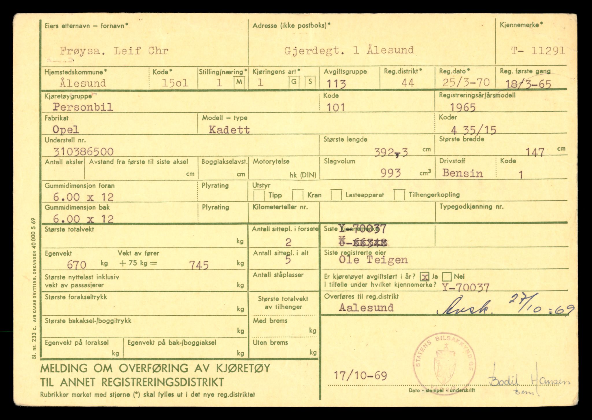 Møre og Romsdal vegkontor - Ålesund trafikkstasjon, AV/SAT-A-4099/F/Fe/L0028: Registreringskort for kjøretøy T 11290 - T 11429, 1927-1998, p. 83