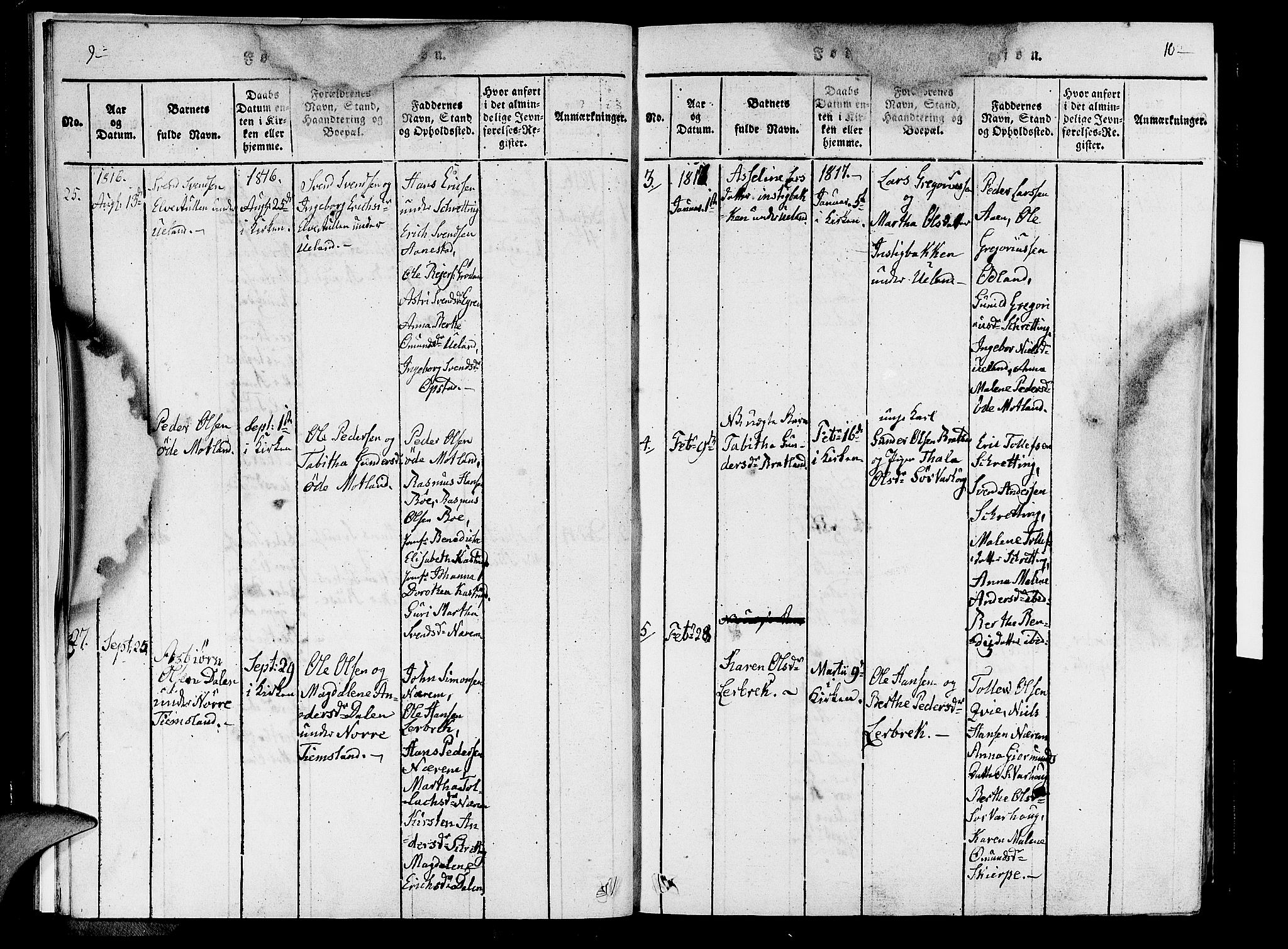Hå sokneprestkontor, SAST/A-101801/001/30BA/L0003: Parish register (official) no. A 3, 1815-1825, p. 9-10