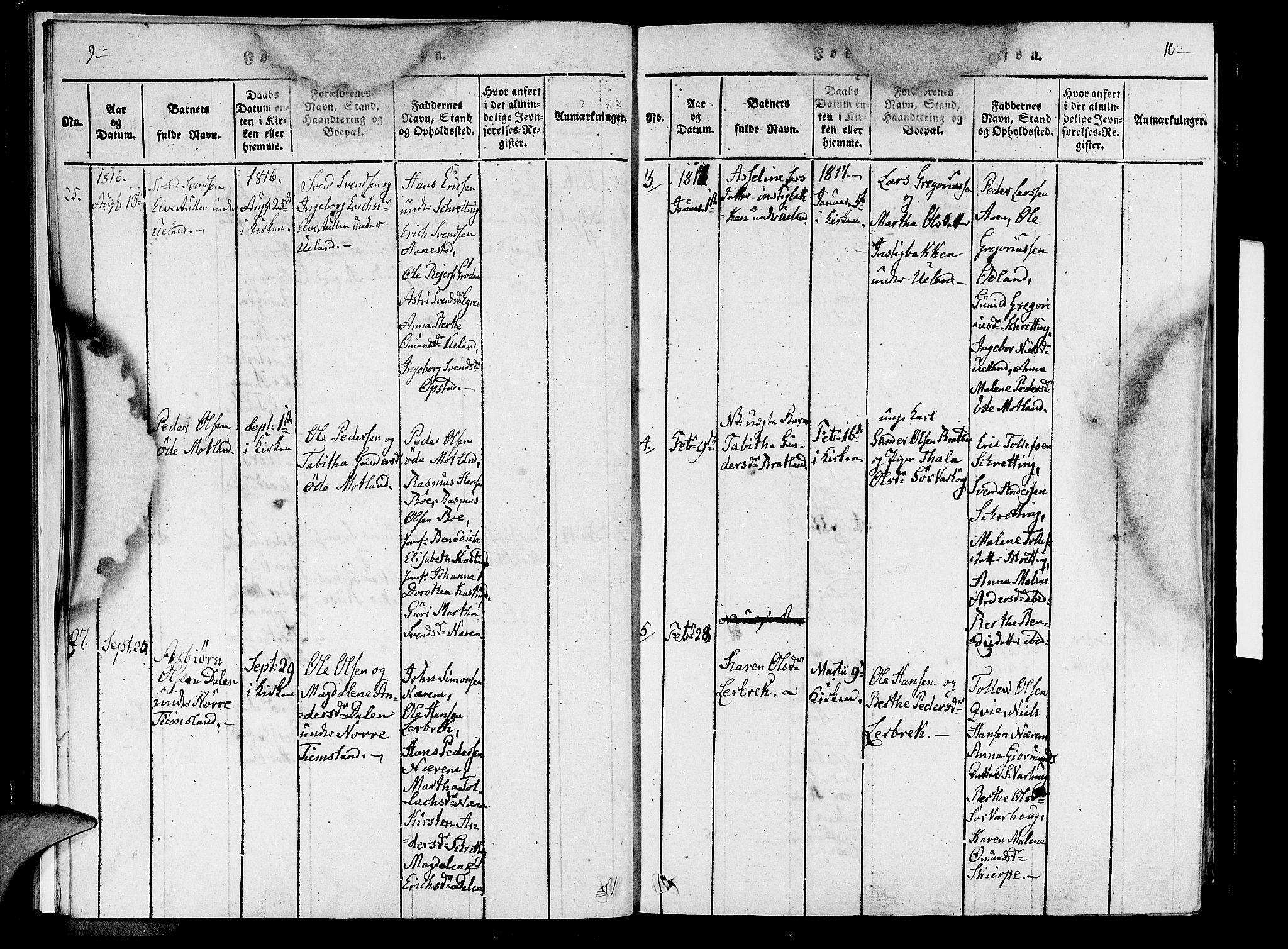 Hå sokneprestkontor, AV/SAST-A-101801/001/30BA/L0003: Parish register (official) no. A 3, 1815-1825, p. 9-10