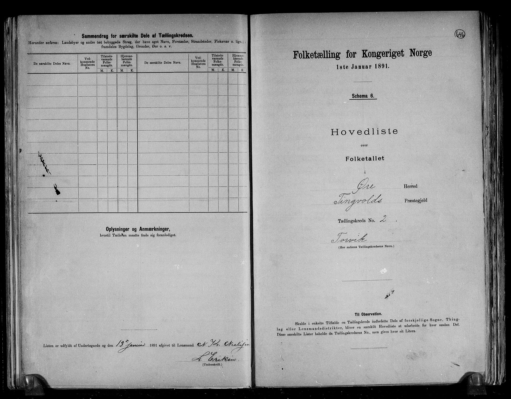 RA, 1891 census for 1558 Øre, 1891, p. 6