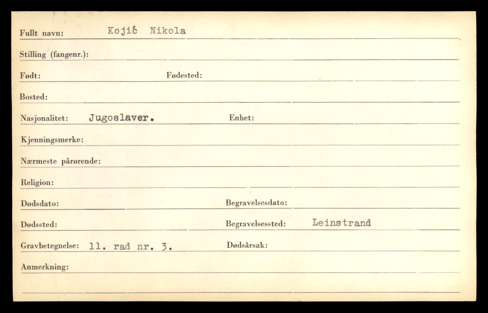 Distriktskontoret for krigsgraver, AV/SAT-A-5030/E/L0005: Kasett/kartotek over falne Britiske og tyske solater, samt andre nasjoners krigsgraver, 1945, p. 57