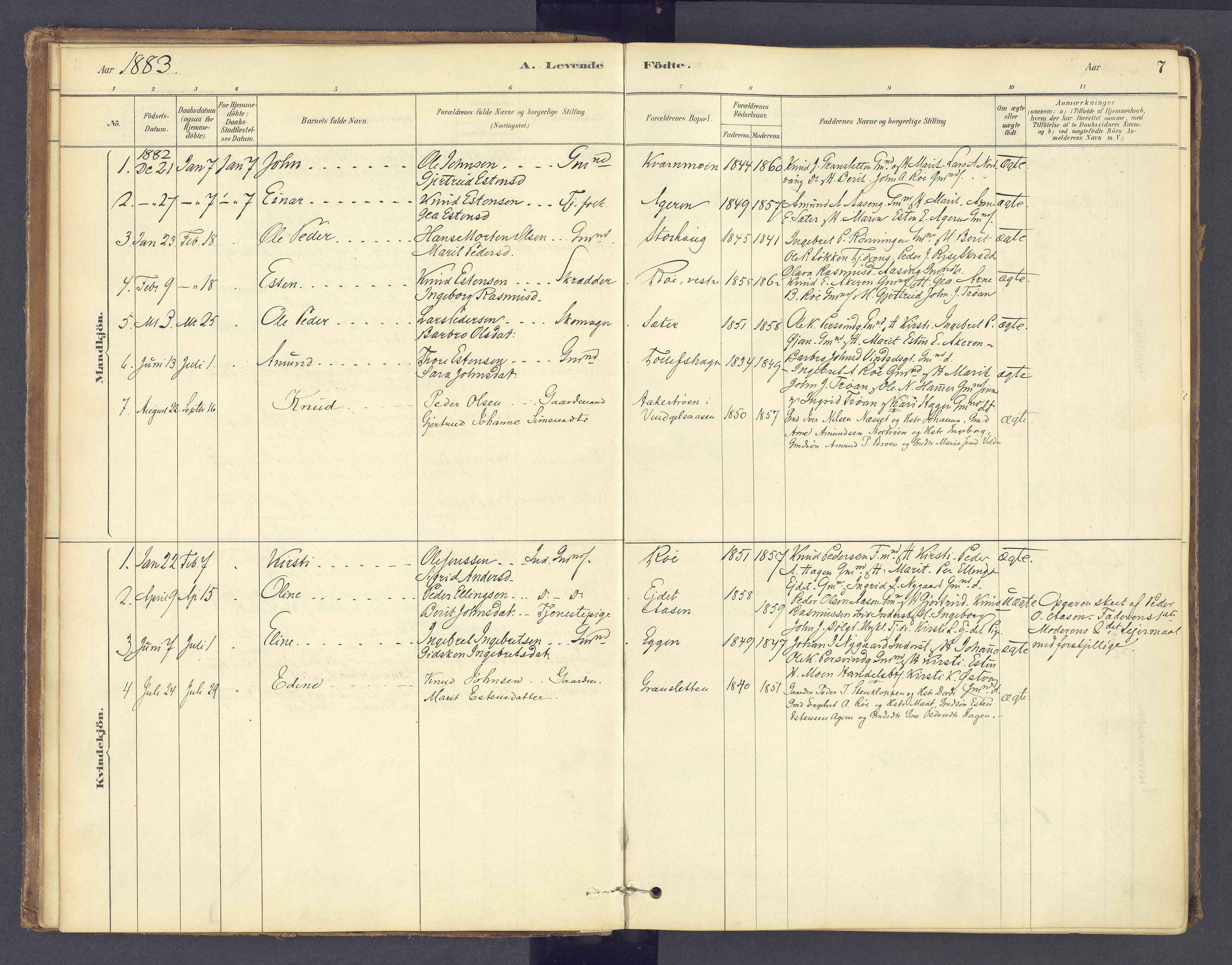 Tolga prestekontor, AV/SAH-PREST-062/K/L0012: Parish register (official) no. 12, 1877-1925, p. 7