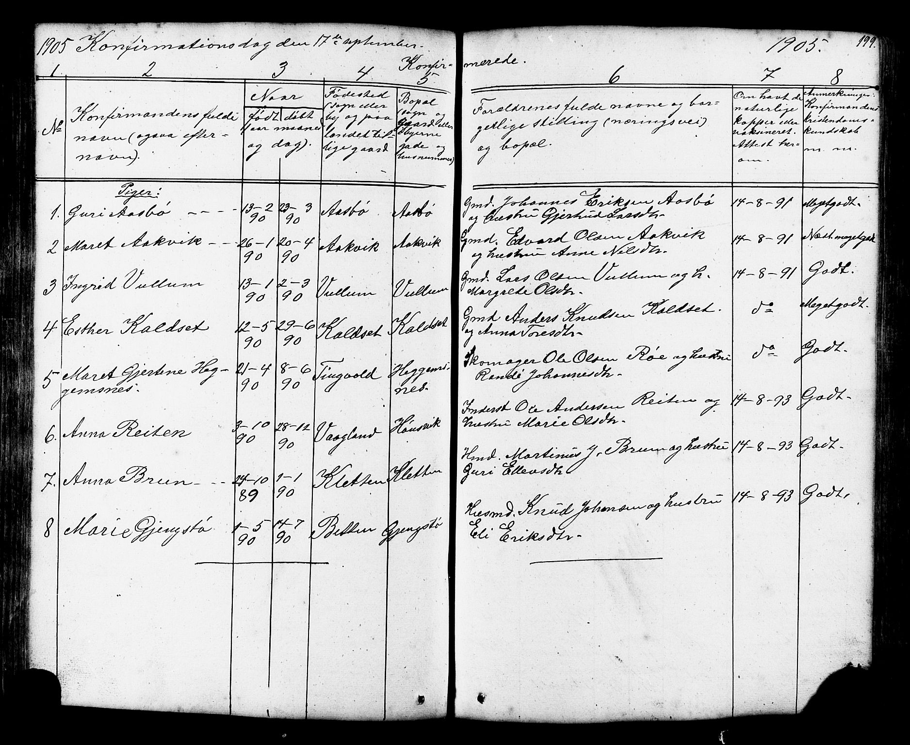 Ministerialprotokoller, klokkerbøker og fødselsregistre - Møre og Romsdal, AV/SAT-A-1454/576/L0890: Parish register (copy) no. 576C01, 1837-1908, p. 199